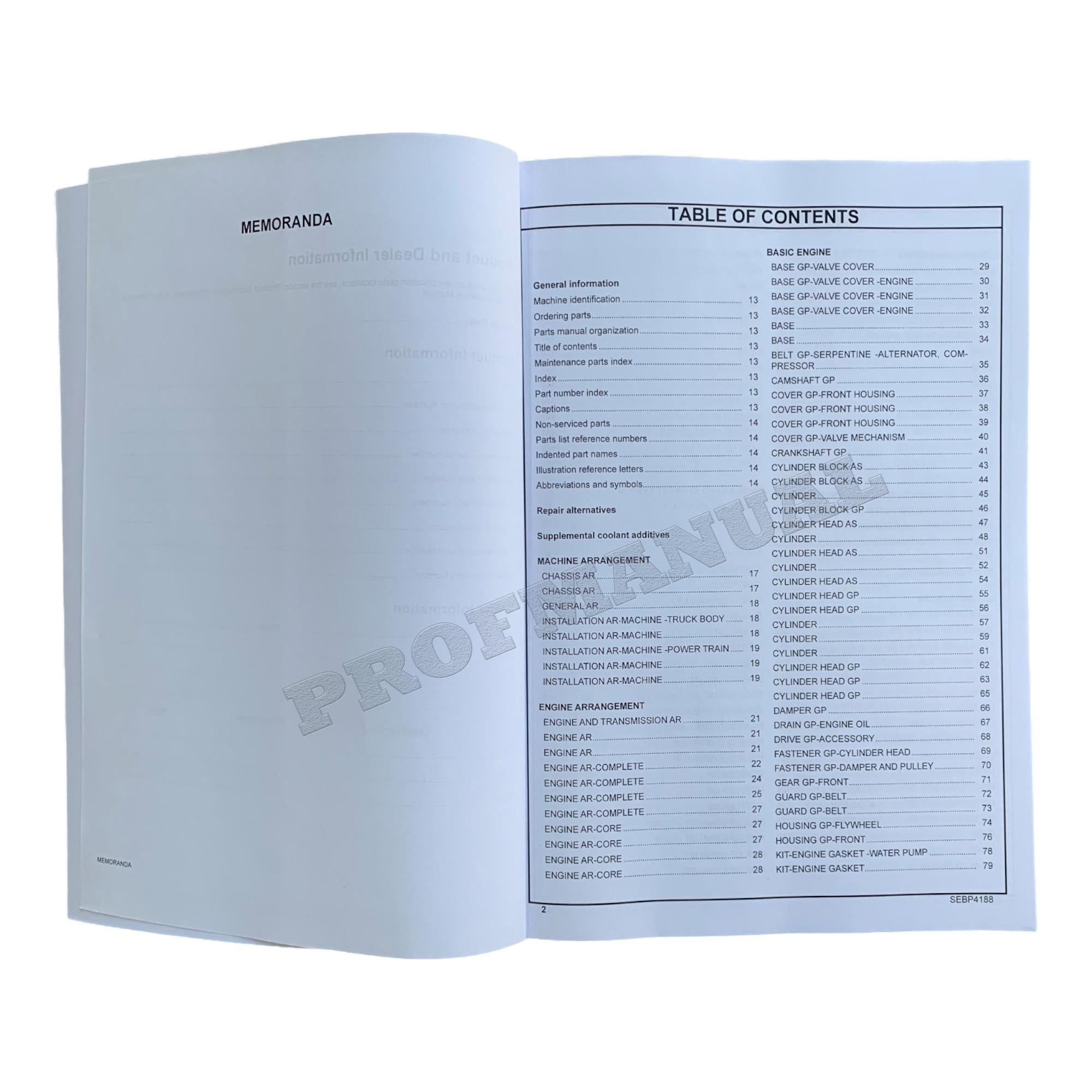 Caterpillar Cat 725 Articulated Truck Parts Catalog Manual