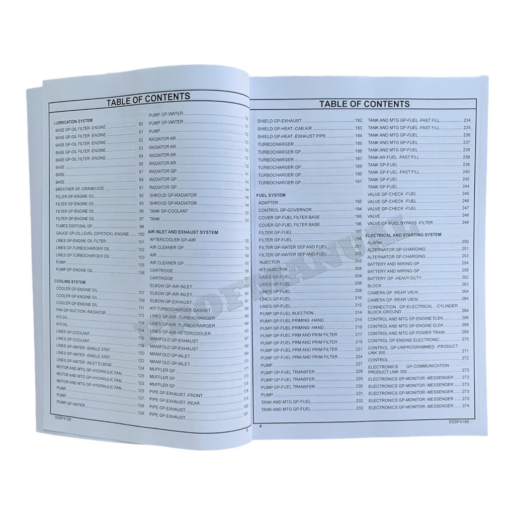 Caterpillar Cat 725 Articulated Truck Parts Catalog Manual