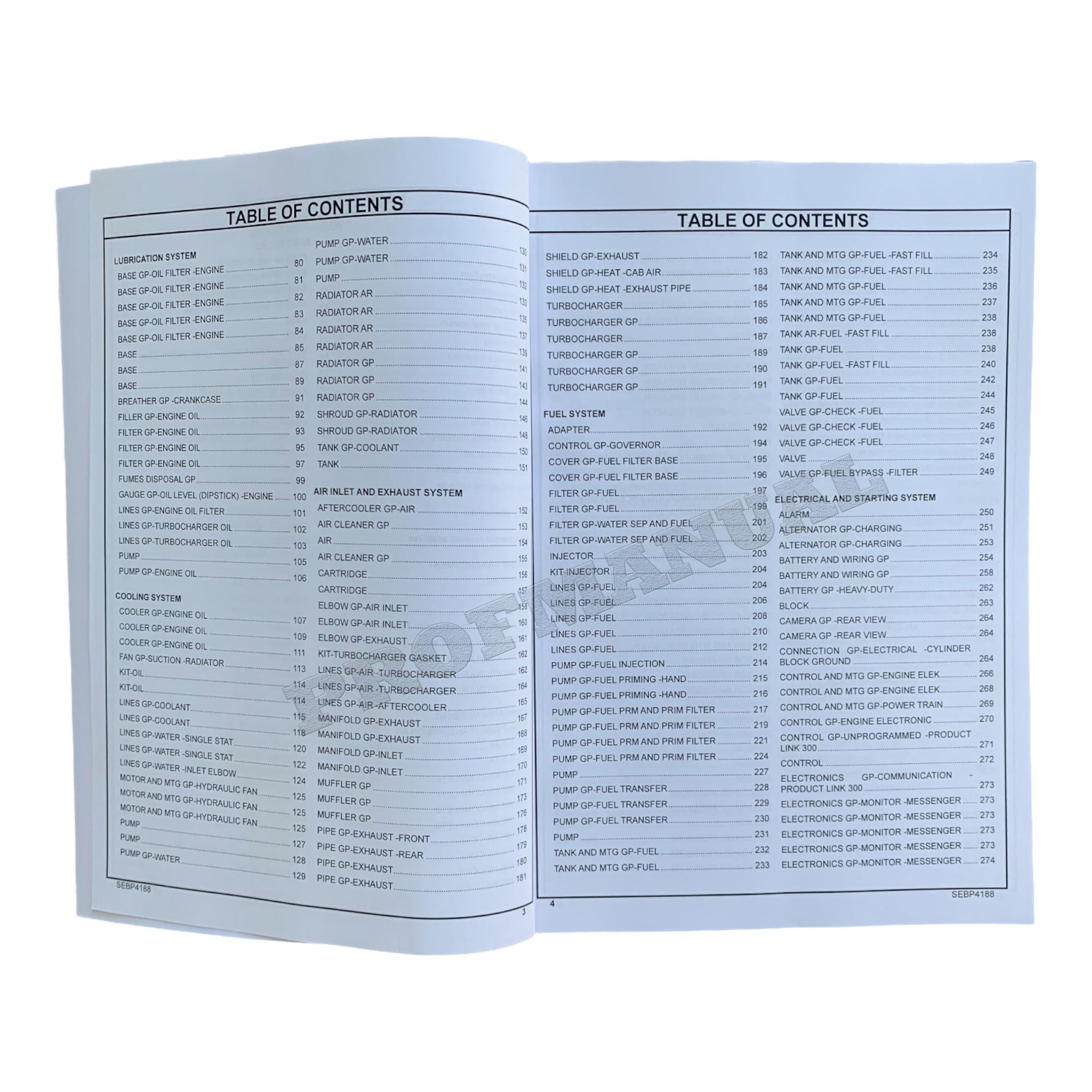 Caterpillar Cat 725 Articulated Truck Parts Catalog Manual
