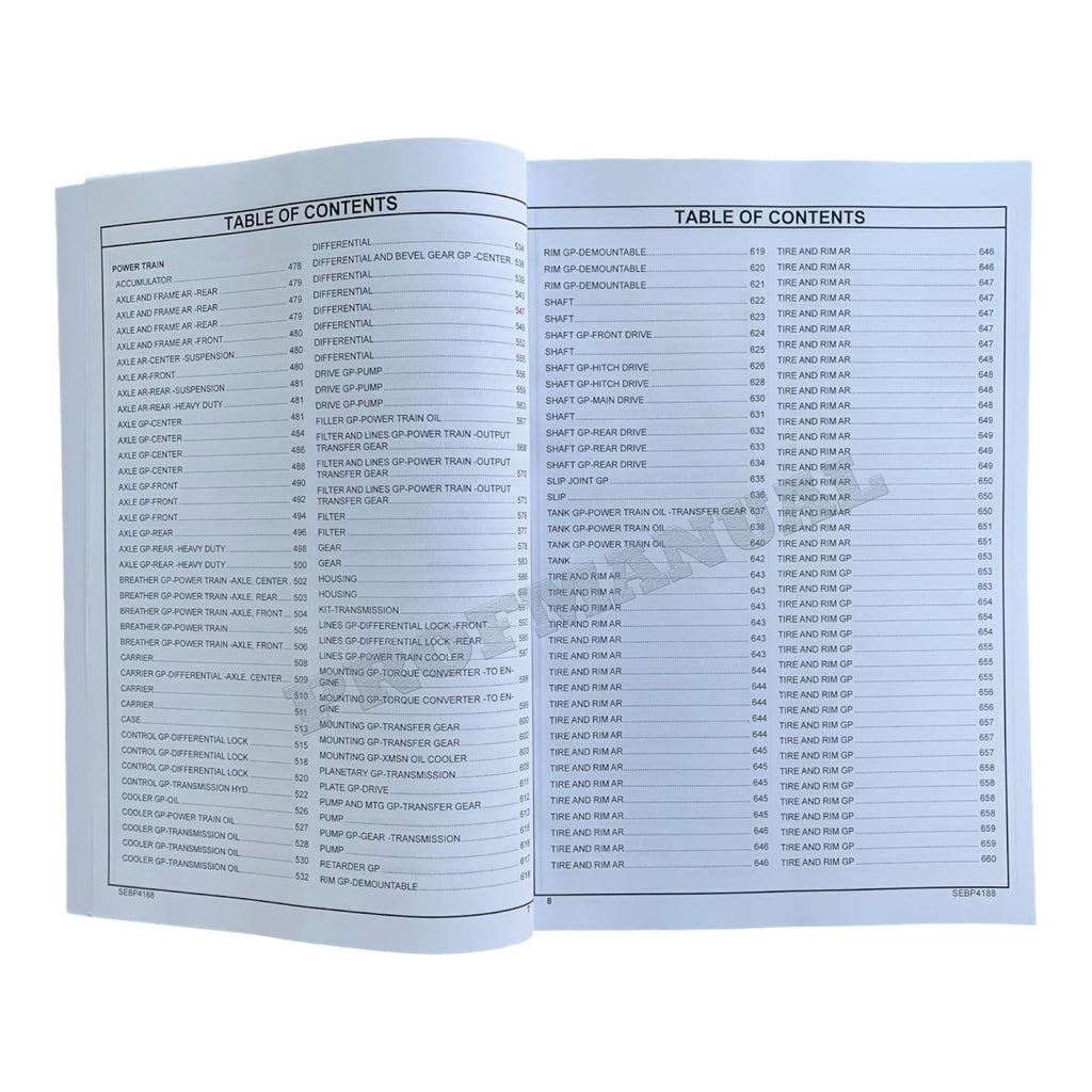 Caterpillar Cat 725 Articulated Truck Parts Catalog Manual