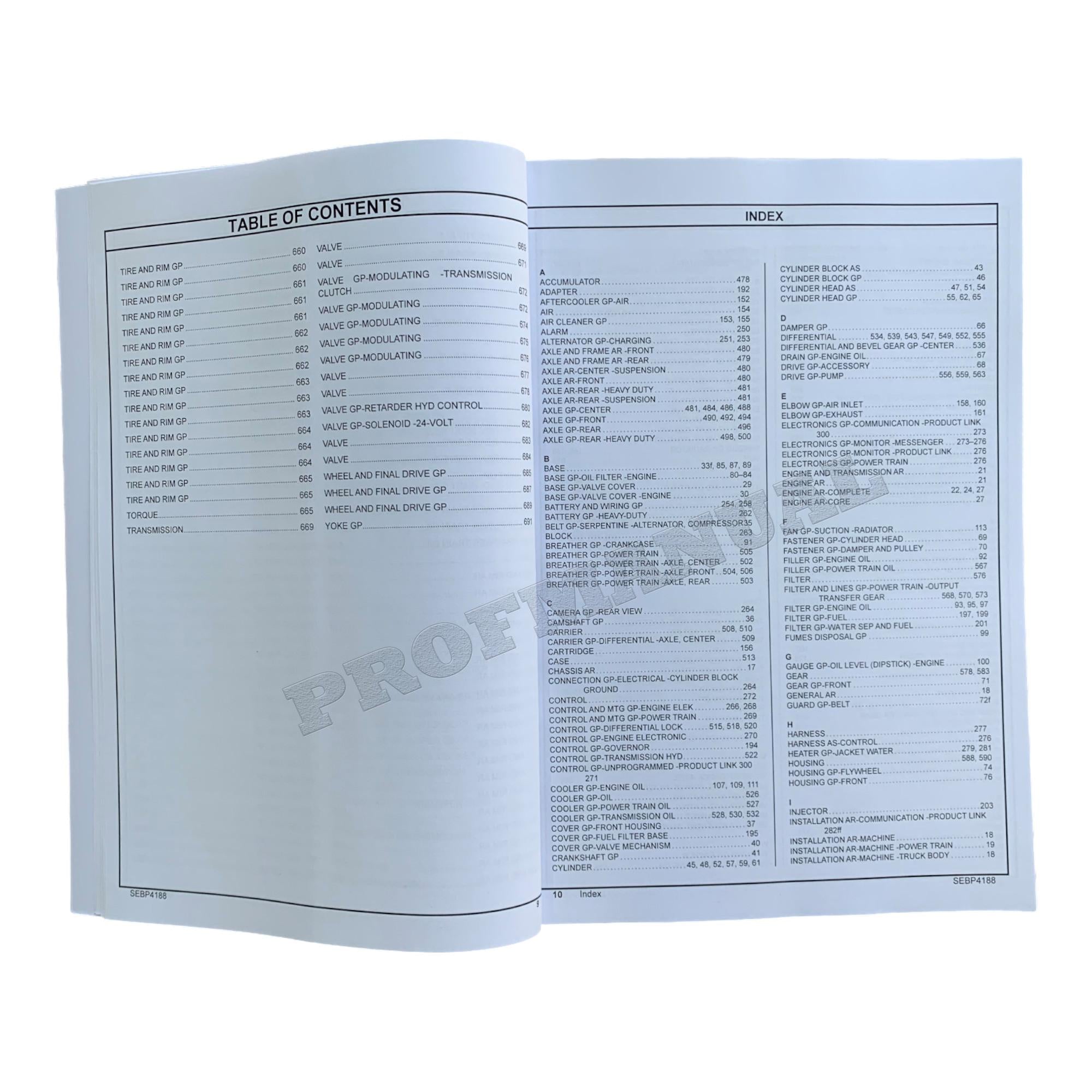 Caterpillar Cat 725 Articulated Truck Parts Catalog Manual