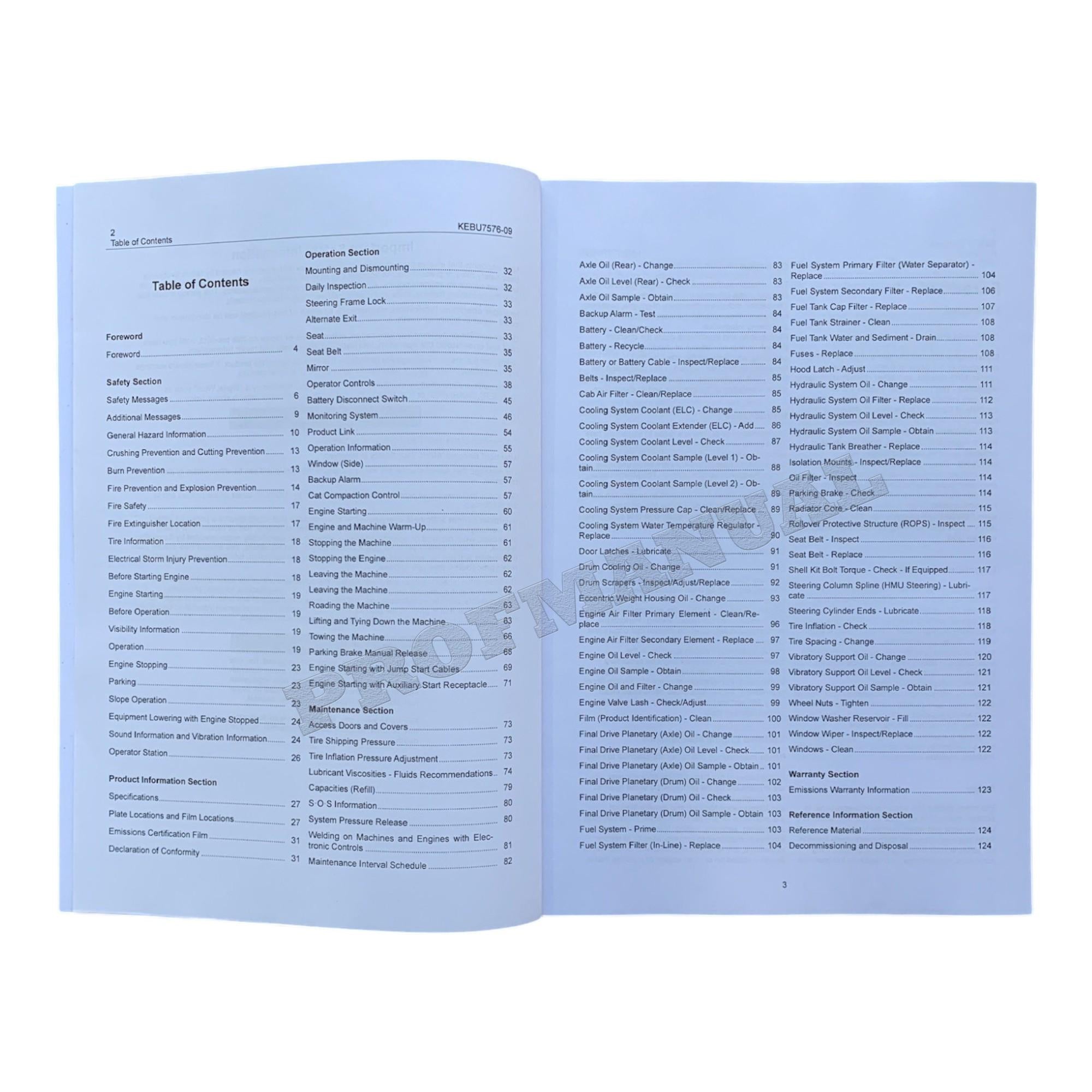Manual del operador del compactador de suelo vibratorio Caterpillar CP54B, CS54B y CS64B (KEBU7576)