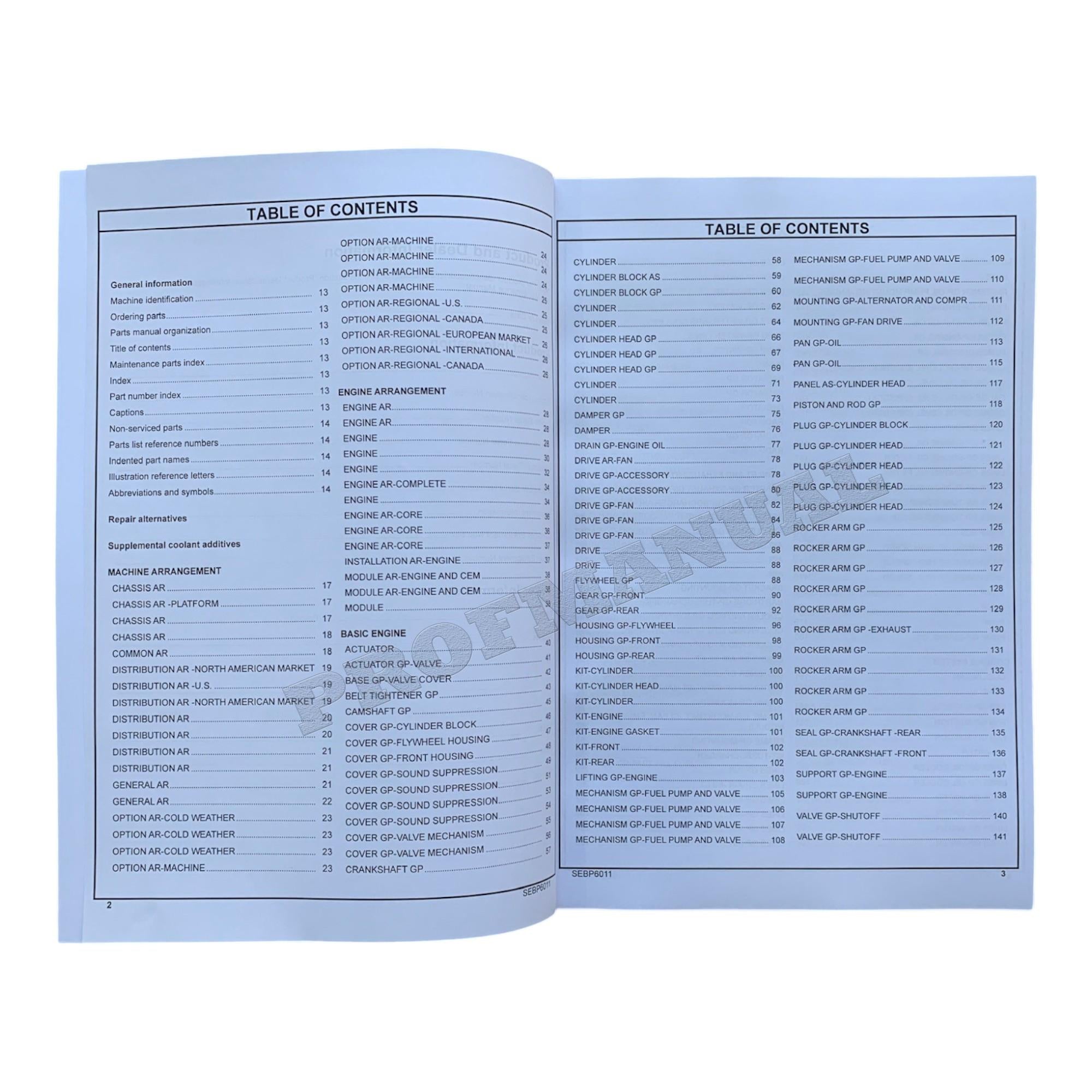 Caterpillar Cat 777G Off Highway Truck Parts Catalog Manual SEBP6011