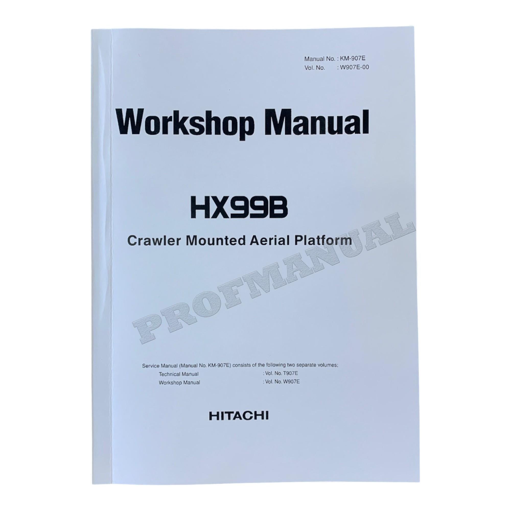 Hitachi HX99B Crawler Mounted Aerial Platform Workshop Repair Service manual