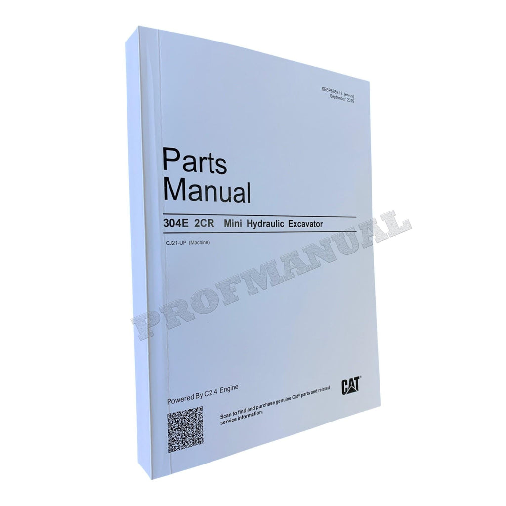 Caterpillar Cat 304E 2CR Mini Hydraulic Excavator Parts Catalog Manual CJ21-Up