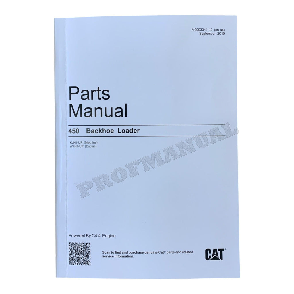 Caterpillar Cat 450 Backhoe Loader Parts Catalog Manual M0093341