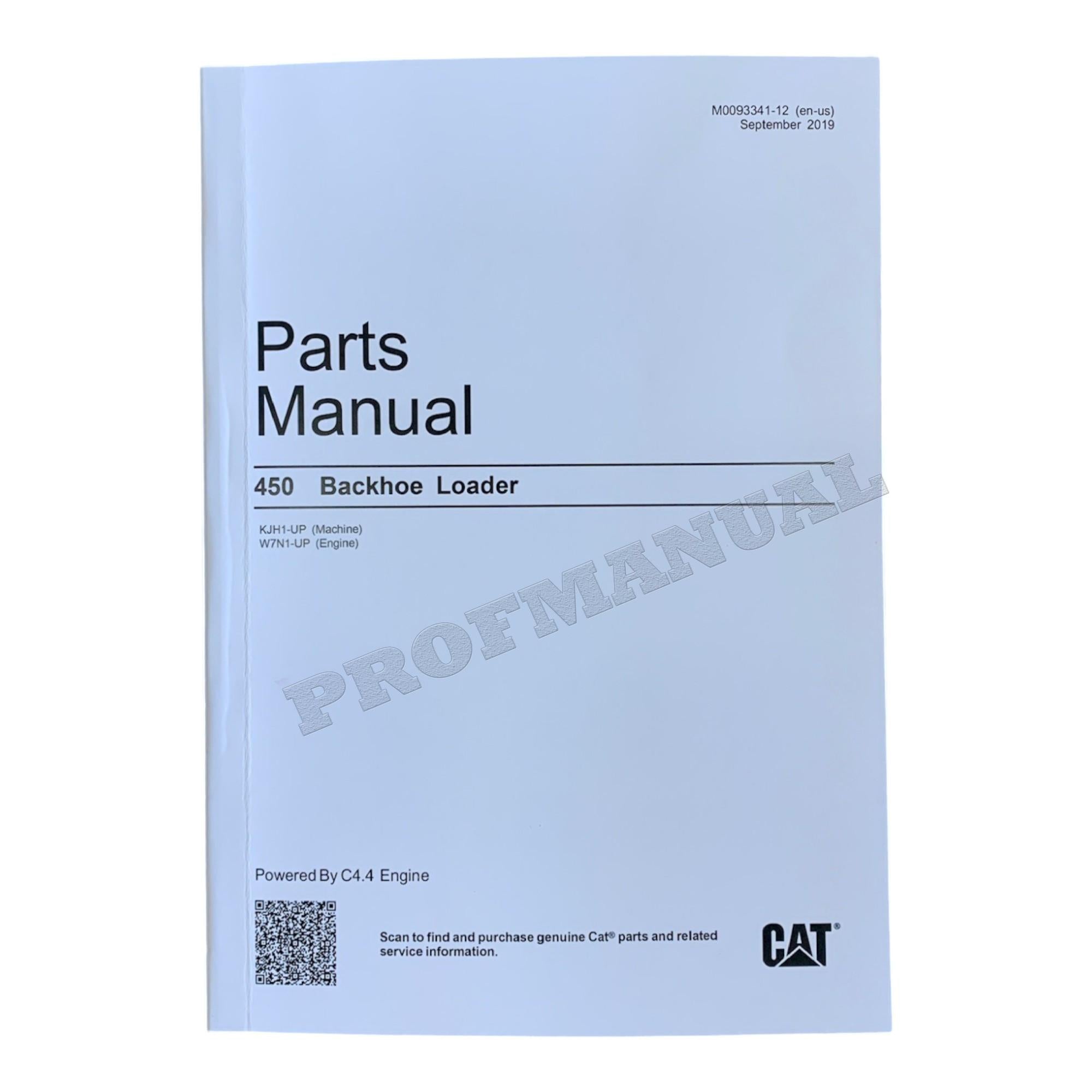 Caterpillar Cat 450 Backhoe Loader Parts Catalog Manual M0093341