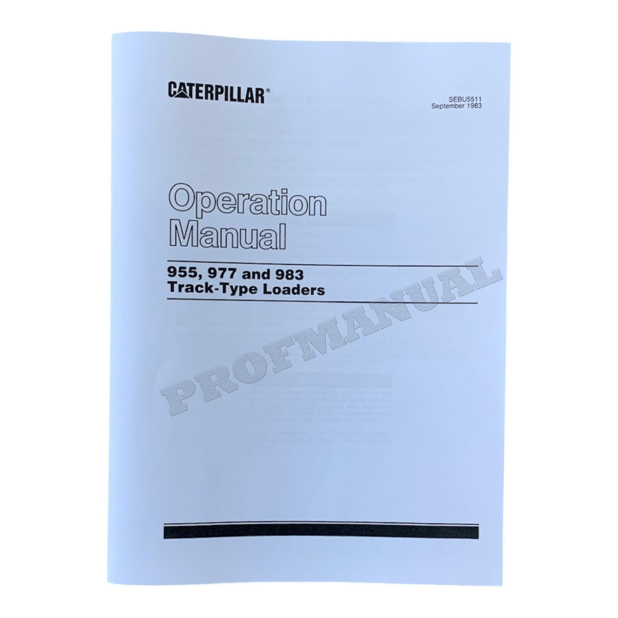 Manual del operador del cargador de cadenas Caterpillar 955 977 983