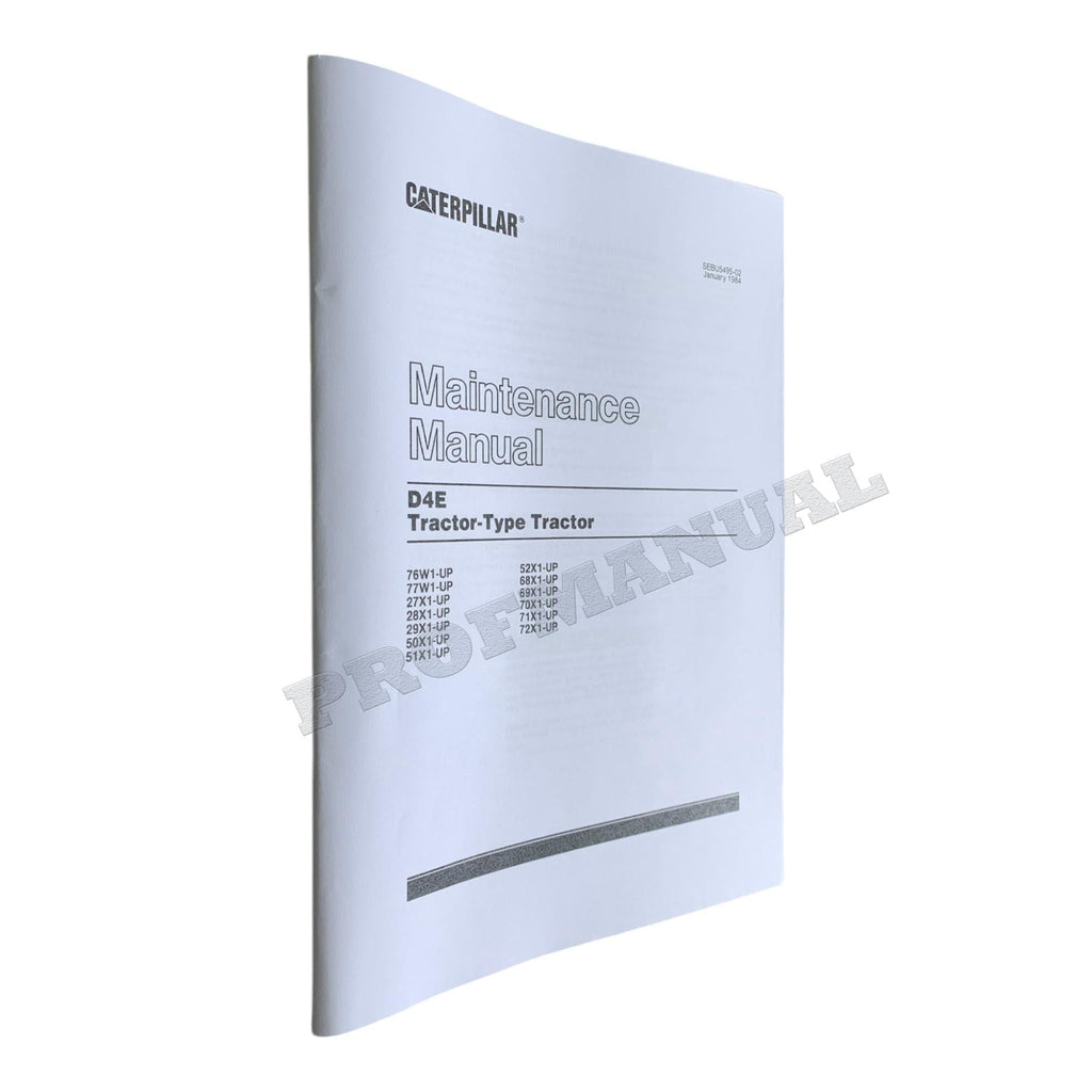 Caterpillar D4E Track Type Tractor Maintenance Manual