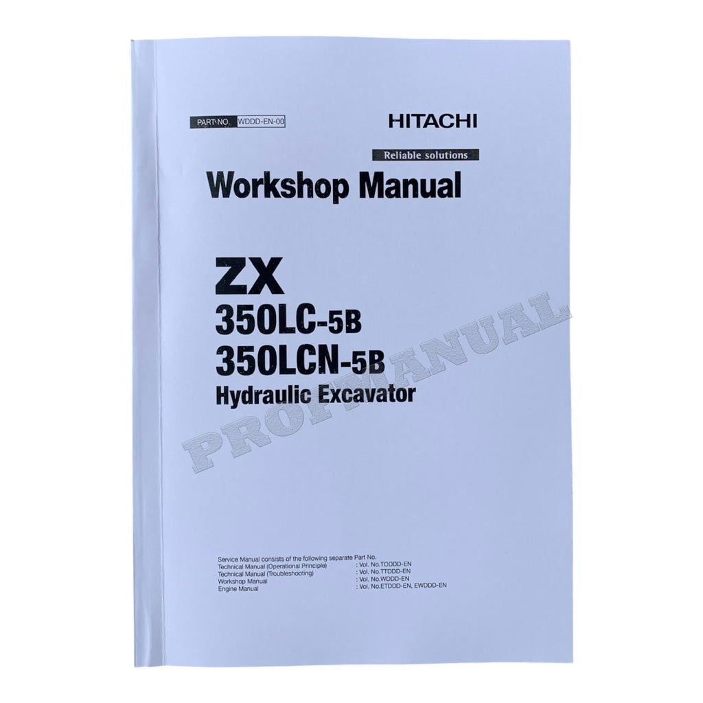 Manual de reparación y servicio del taller de excavadoras Hitachi ZX350LC-5B ZX350LCN-5B