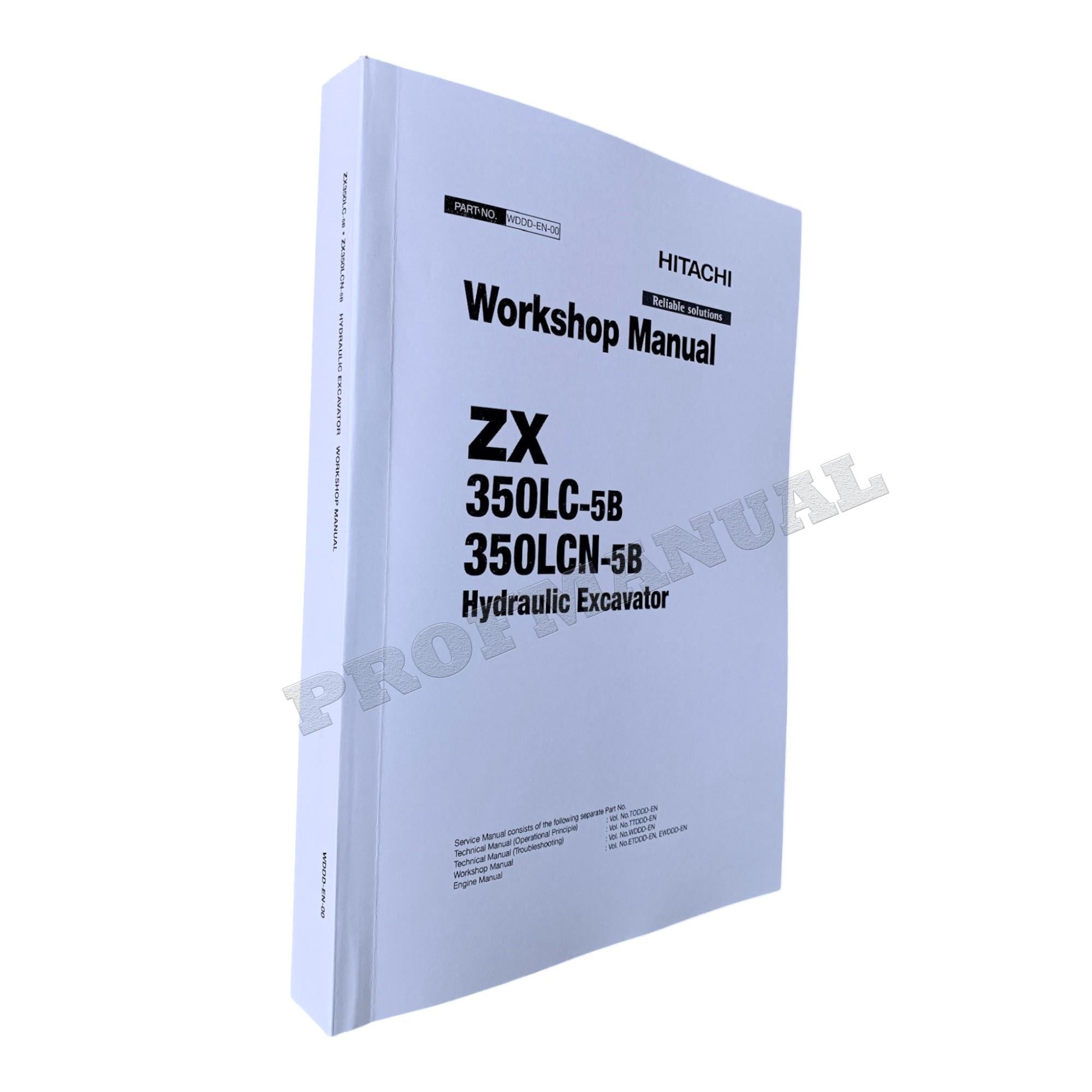 Manual de reparación y servicio del taller de excavadoras Hitachi ZX350LC-5B ZX350LCN-5B