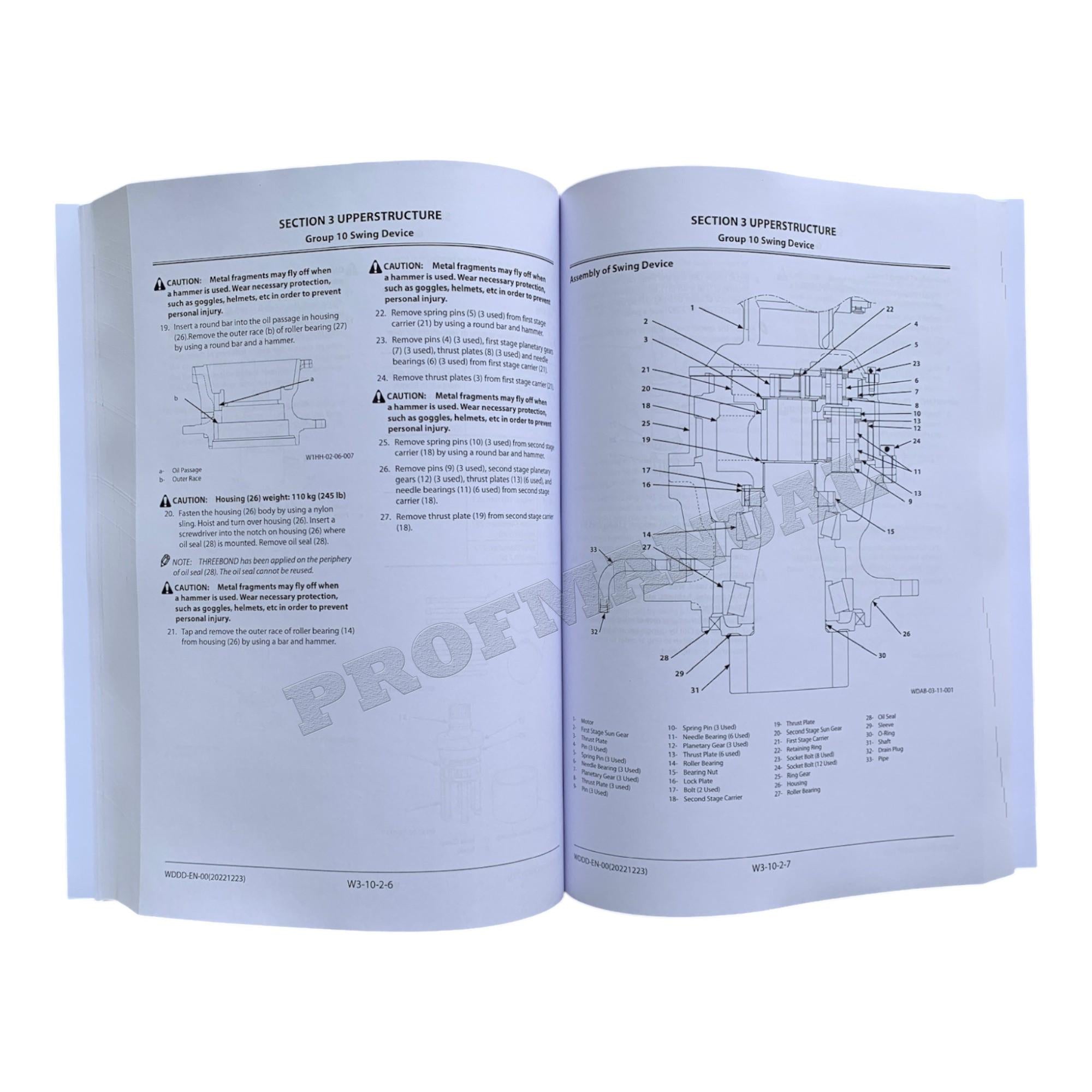 Manual de reparación y servicio del taller de excavadoras Hitachi ZX350LC-5B ZX350LCN-5B