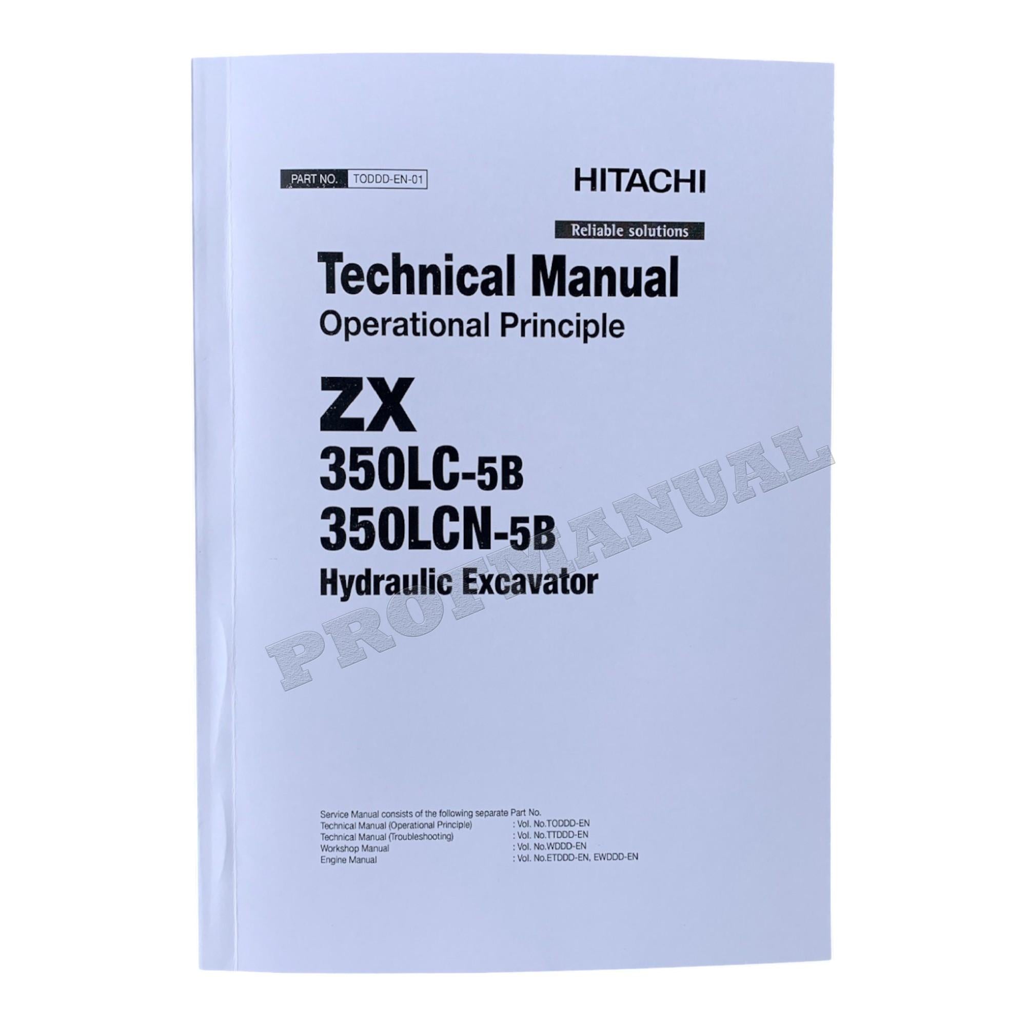 Manual de servicio y principios de funcionamiento de la excavadora Hitachi zx350LCN-5B TODDD-ES-01