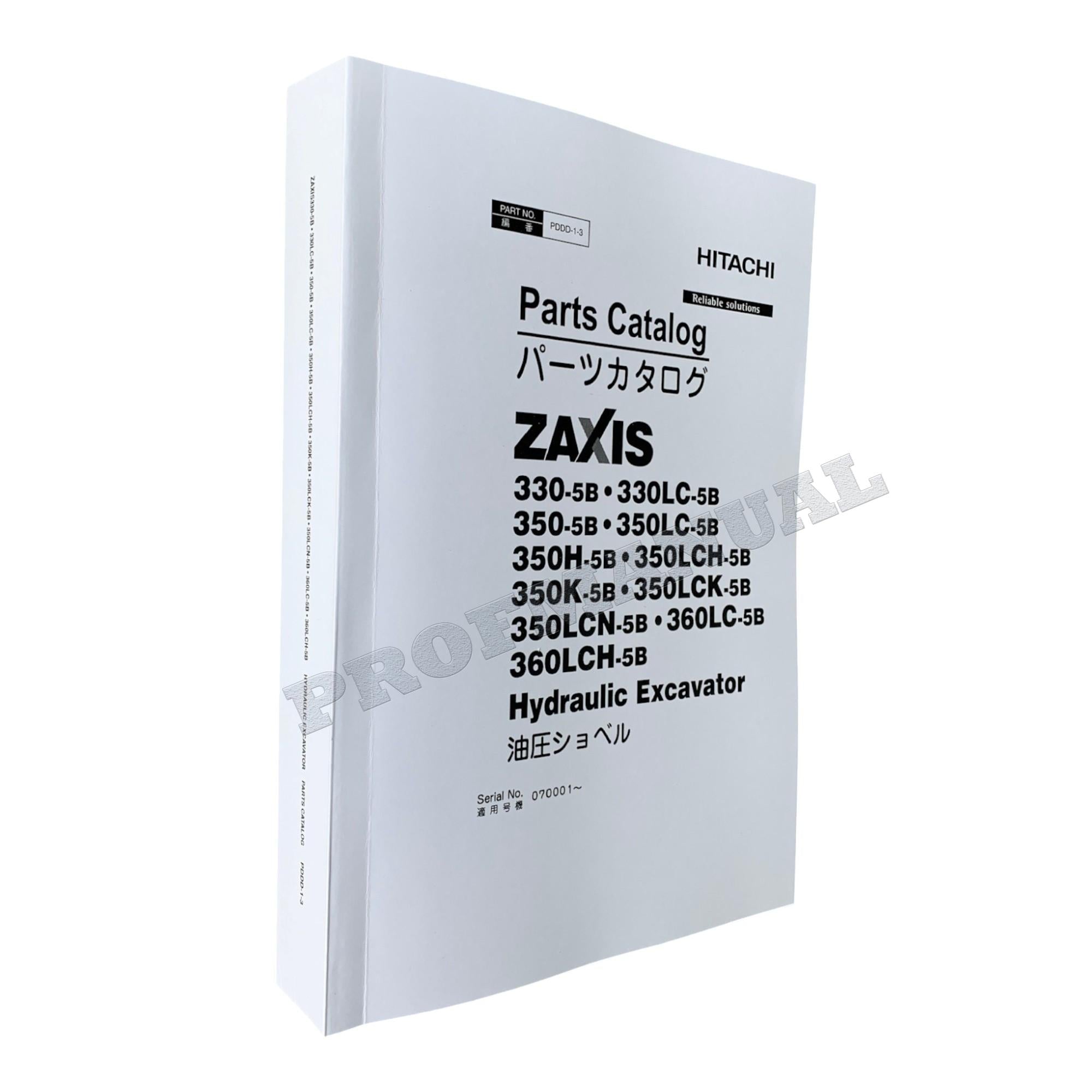 HITACHI ZAXIS ZX350LCK-5B ZX350LCN-5B Excavator Parts catalog manual