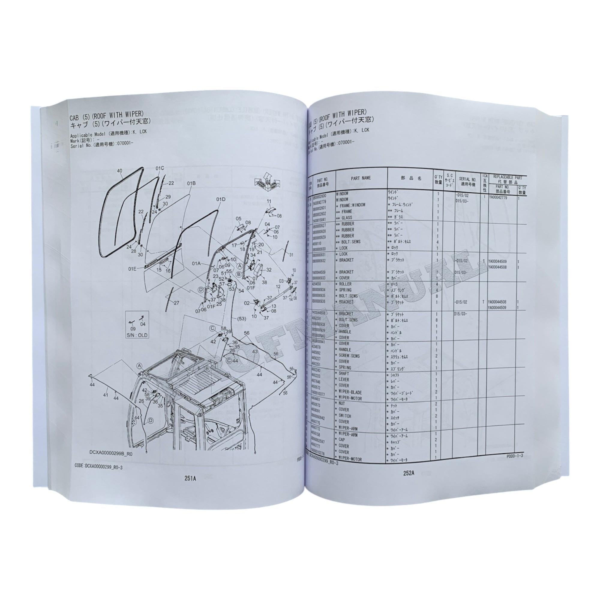 Manual del catálogo de piezas de la excavadora HITACHI ZX350-5B ZX330LC-5B ZX350-5B ZX350LC-5B