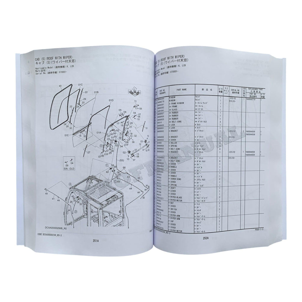 Manual del catálogo de piezas de la excavadora HITACHI ZAXIS ZX350LCK-5B ZX350LCN-5B