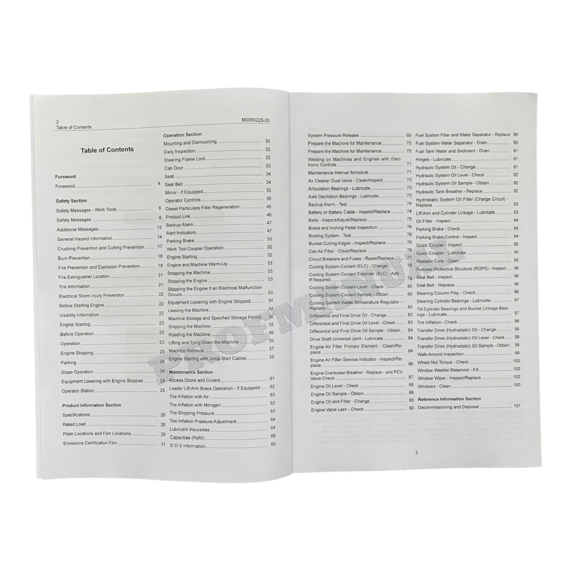Caterpillar 903D Compact Wheel Loader Operators Maintenance Manual