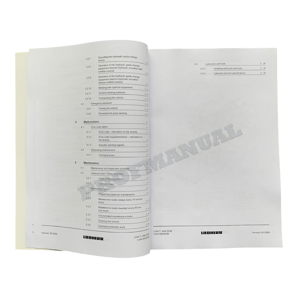 Liebherr L544 - L544 T Wheel Loader Operators manual