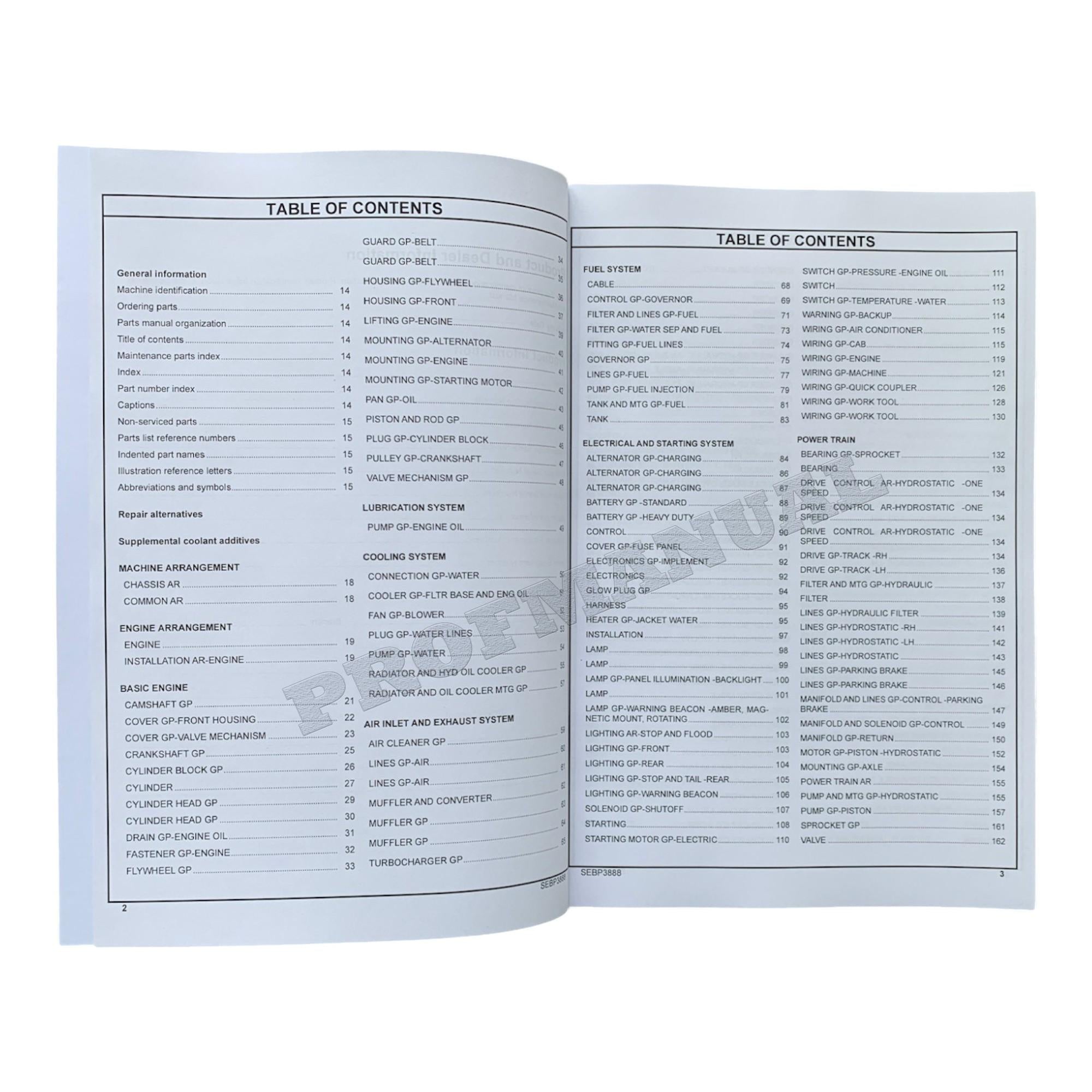 Caterpillar Cat 287 Multi Terrain Loader Parts Catalog Manual