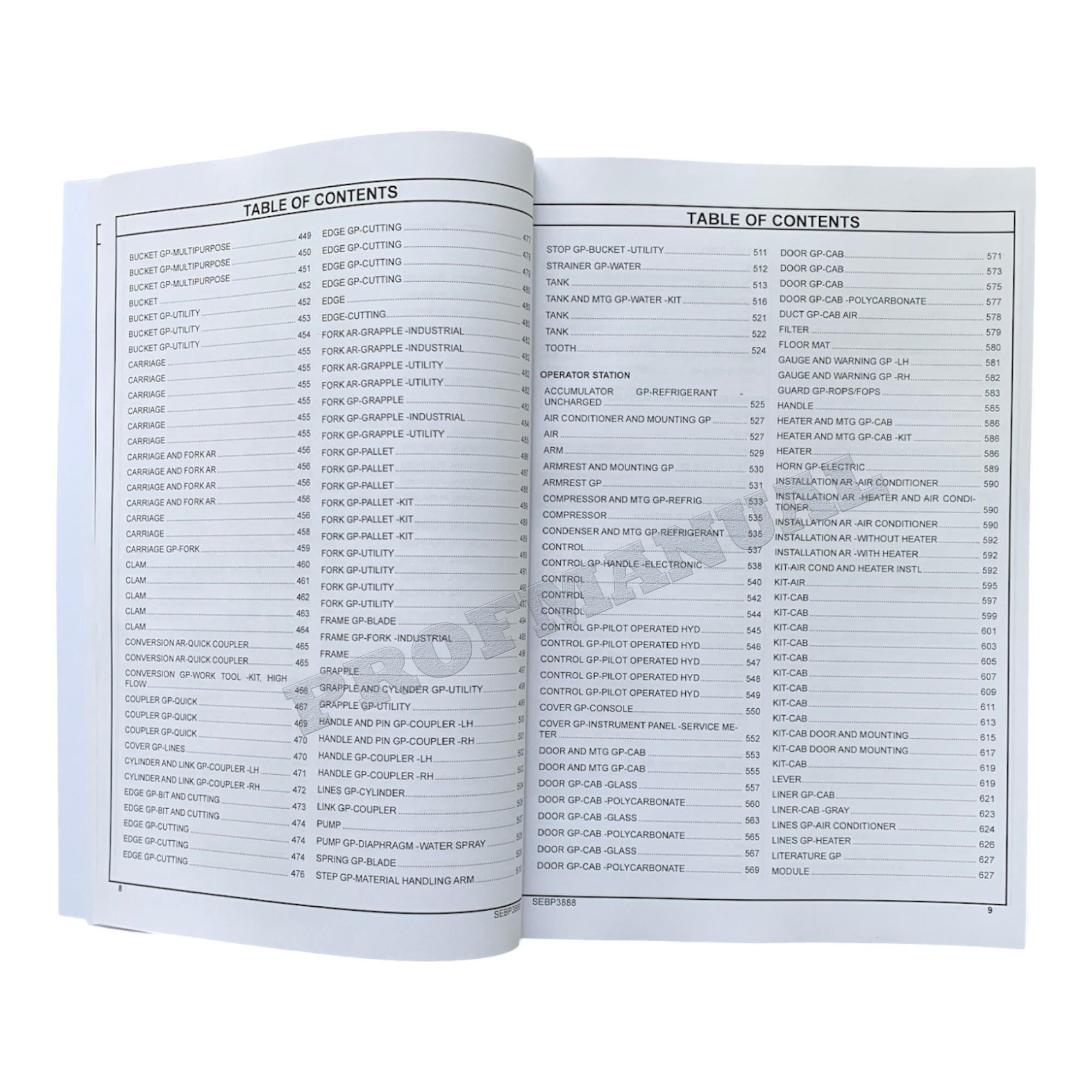 Caterpillar Cat 287 Multi Terrain Loader Parts Catalog Manual
