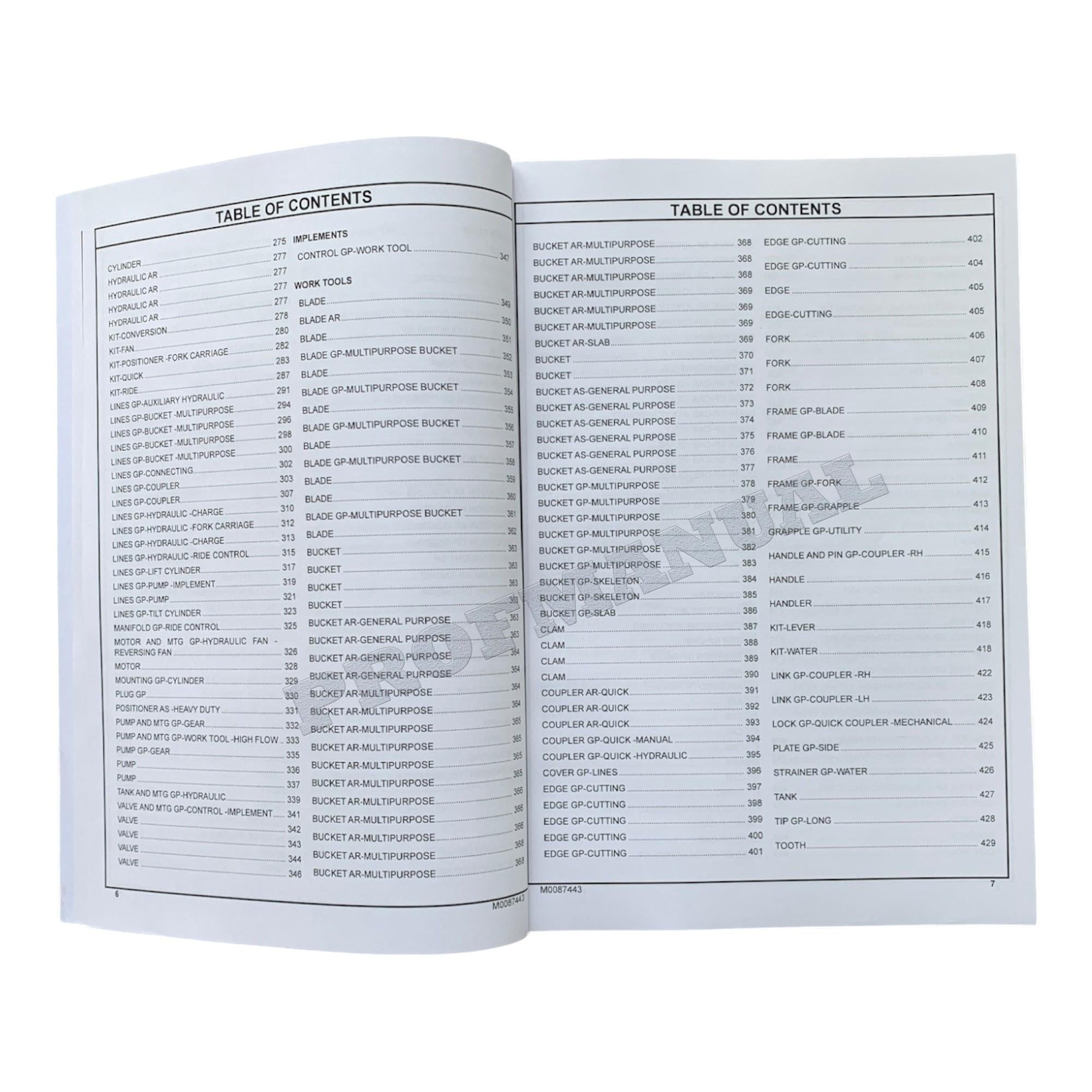 Caterpillar Cat 259D3 Compact Track Loader Parts Catalog Manual M0087443EN-US