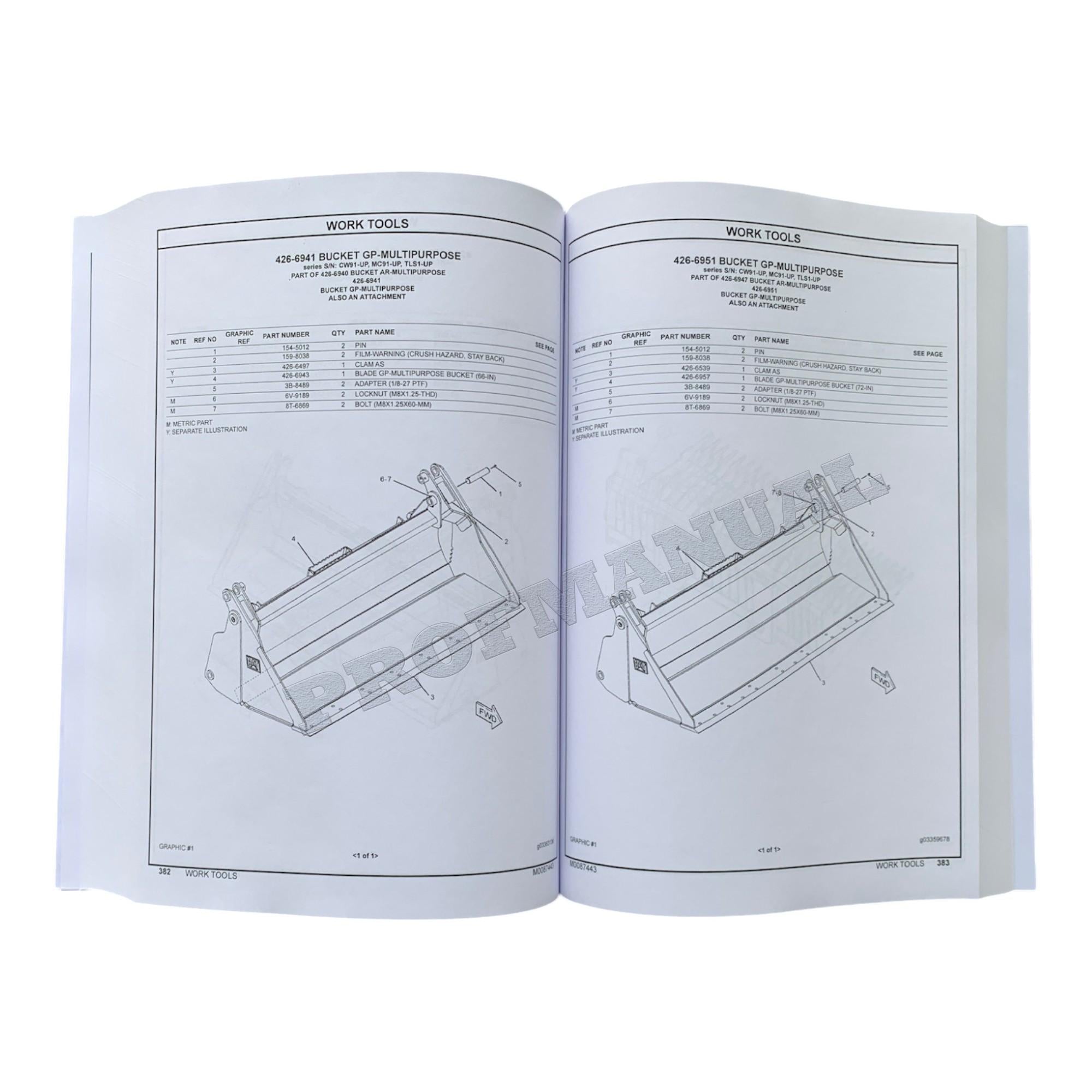Caterpillar Cat 259D3 Compact Track Loader Parts Catalog Manual M0087443EN-US