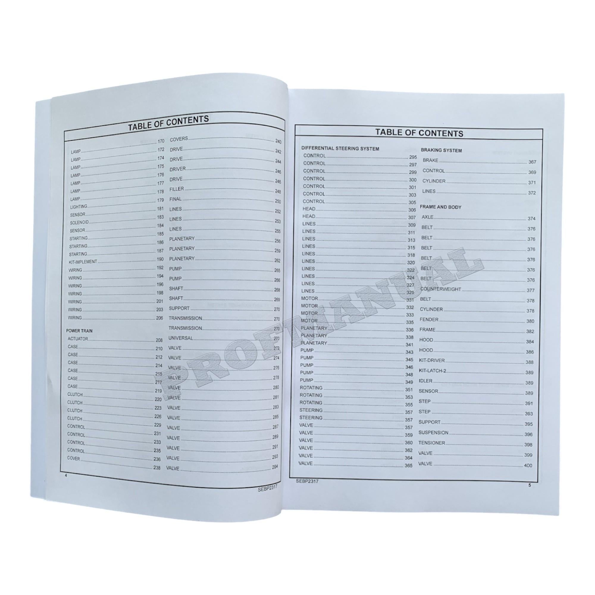 Manual del catálogo de piezas del tractor agrícola Caterpillar Challenger 70C SEBP2317