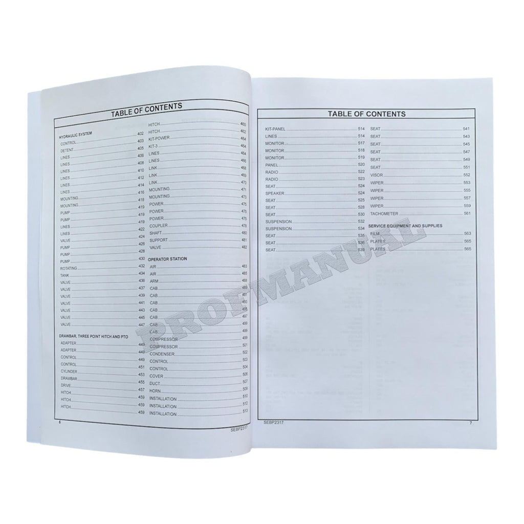 Manual del catálogo de piezas del tractor agrícola Caterpillar Challenger 70C SEBP2317