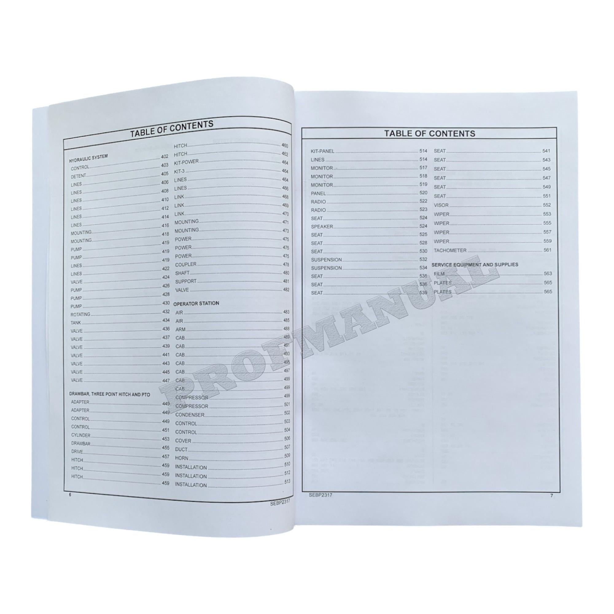 Manual del catálogo de piezas del tractor agrícola Caterpillar Challenger 70C SEBP2317