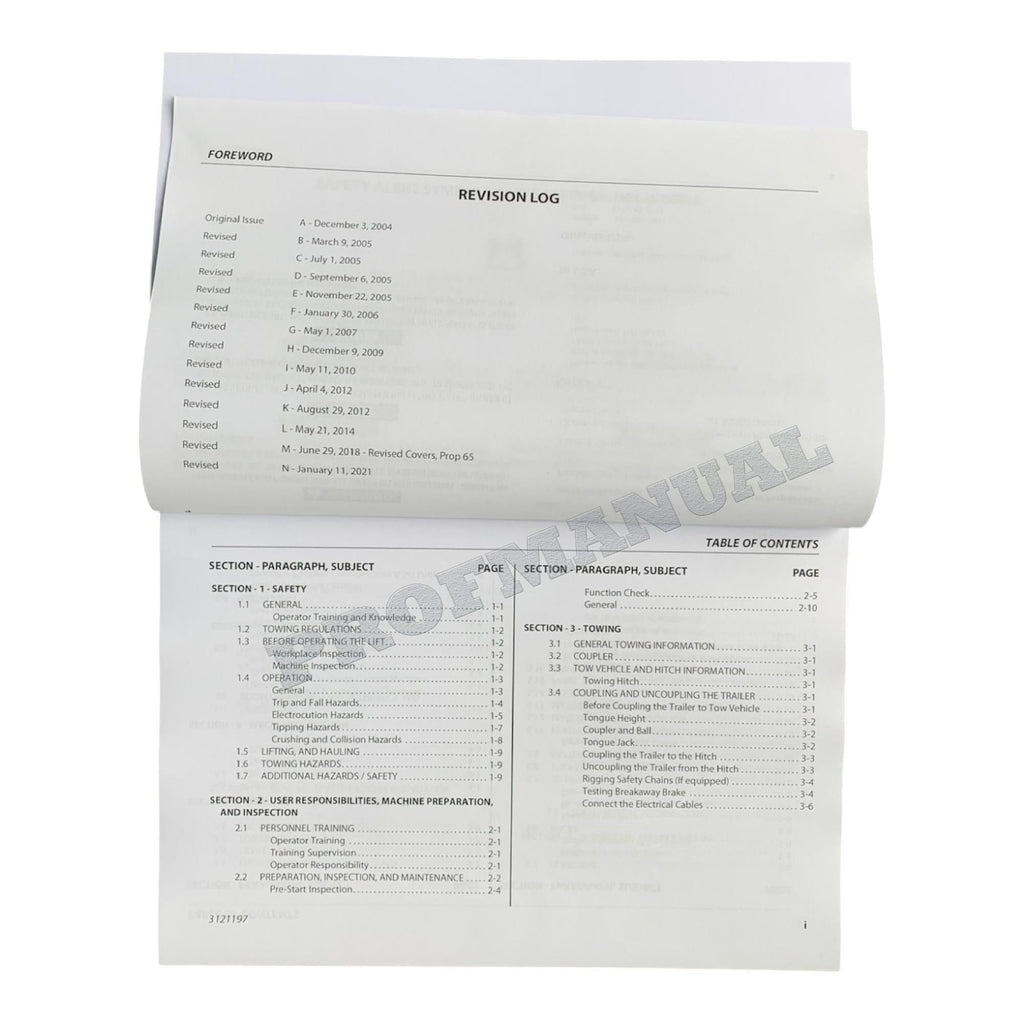 JLG T350 T500J Boom Lift Maintenance Operation Operators Manual 3121197