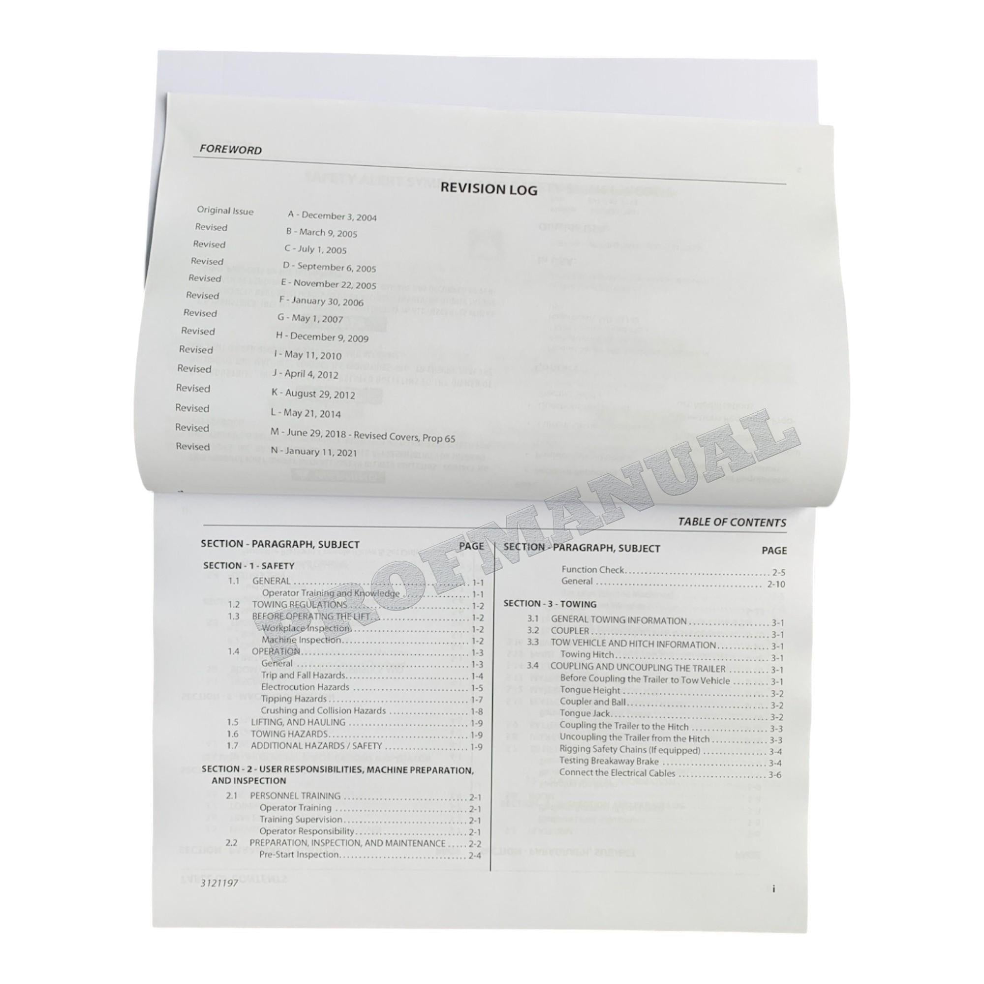 JLG T350 T500J Boom Lift Maintenance Operation Operators Manual 3121197