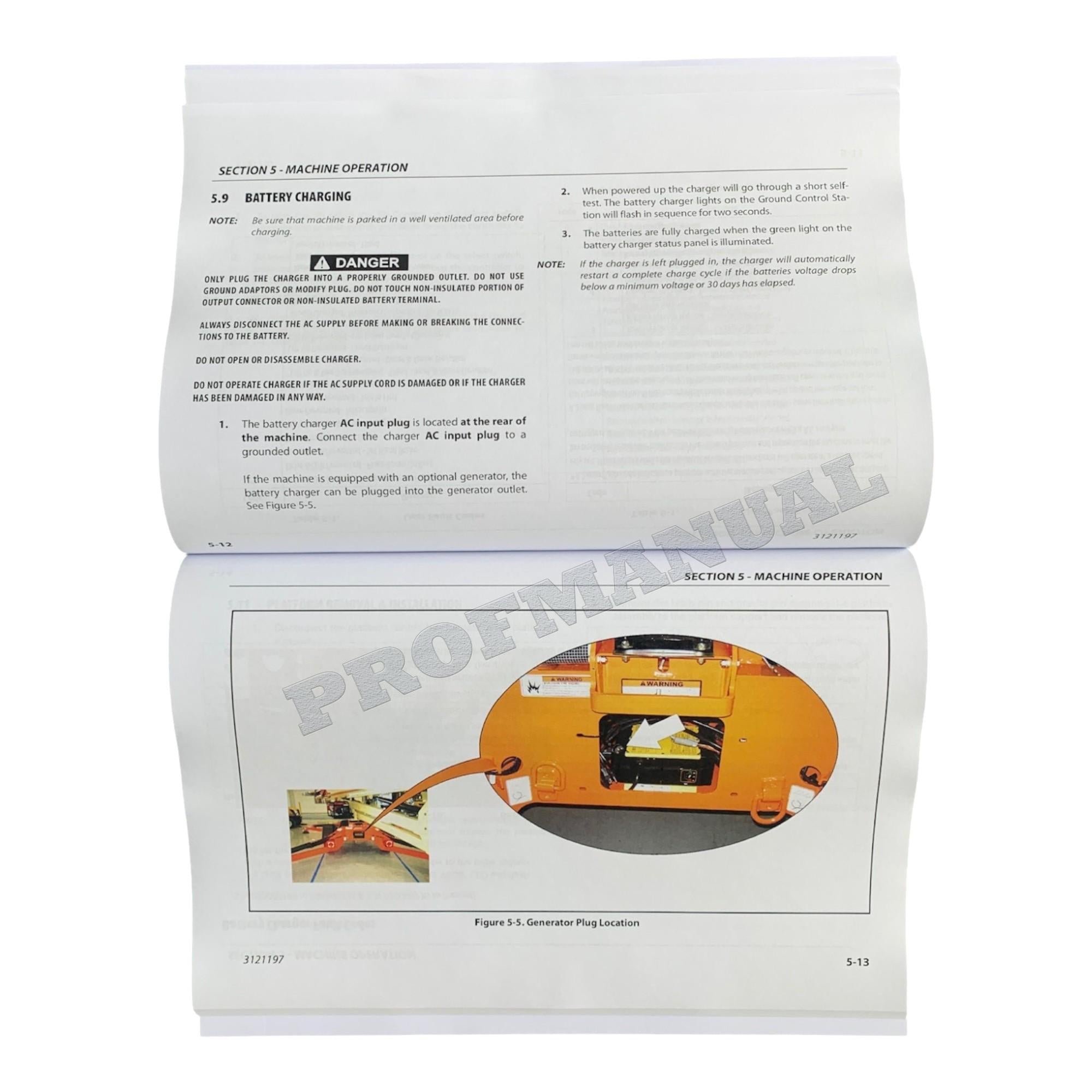 JLG T350 T500J Boom Lift Maintenance Operation Operators Manual 3121197