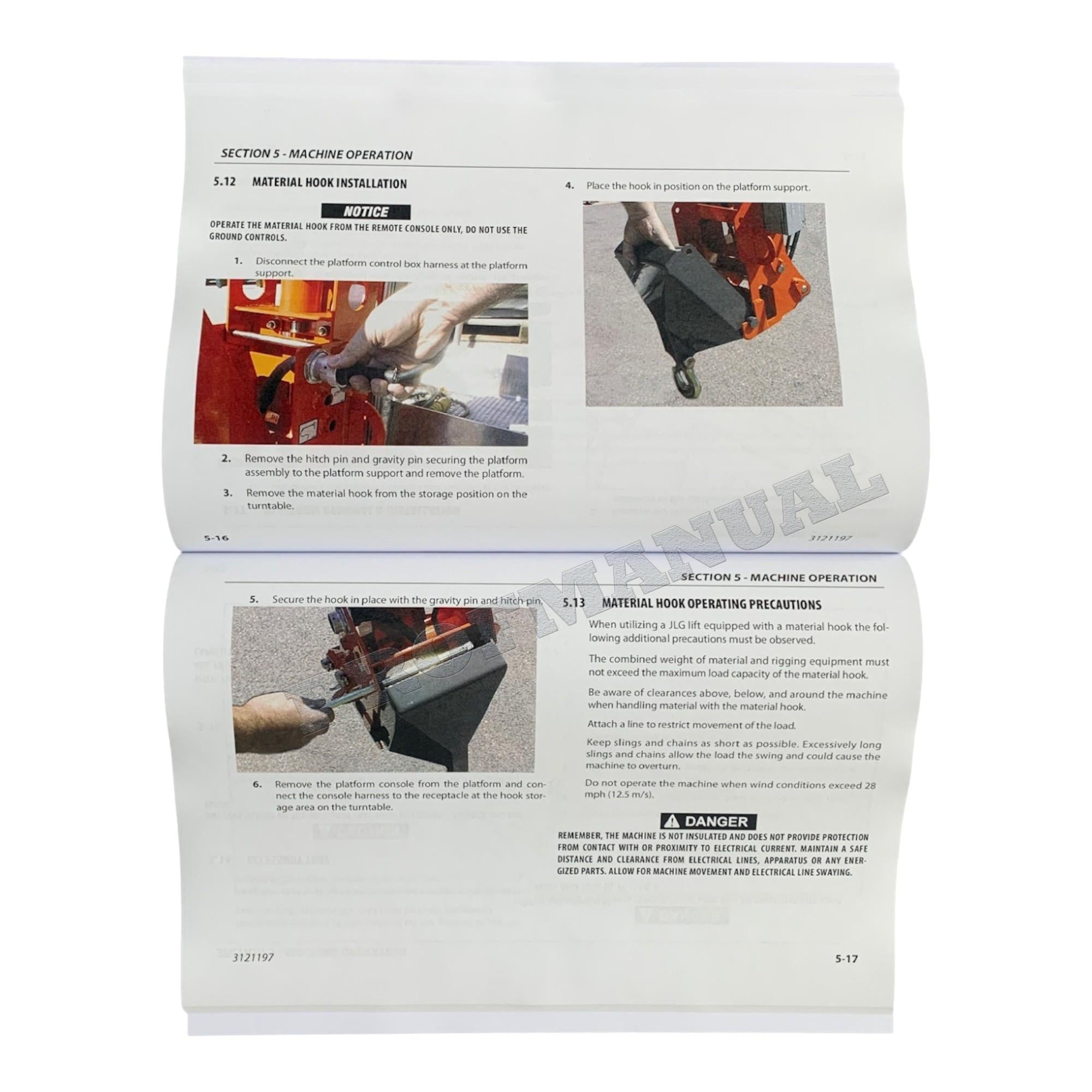 JLG T350 T500J Boom Lift Maintenance Operation Operators Manual 3121197
