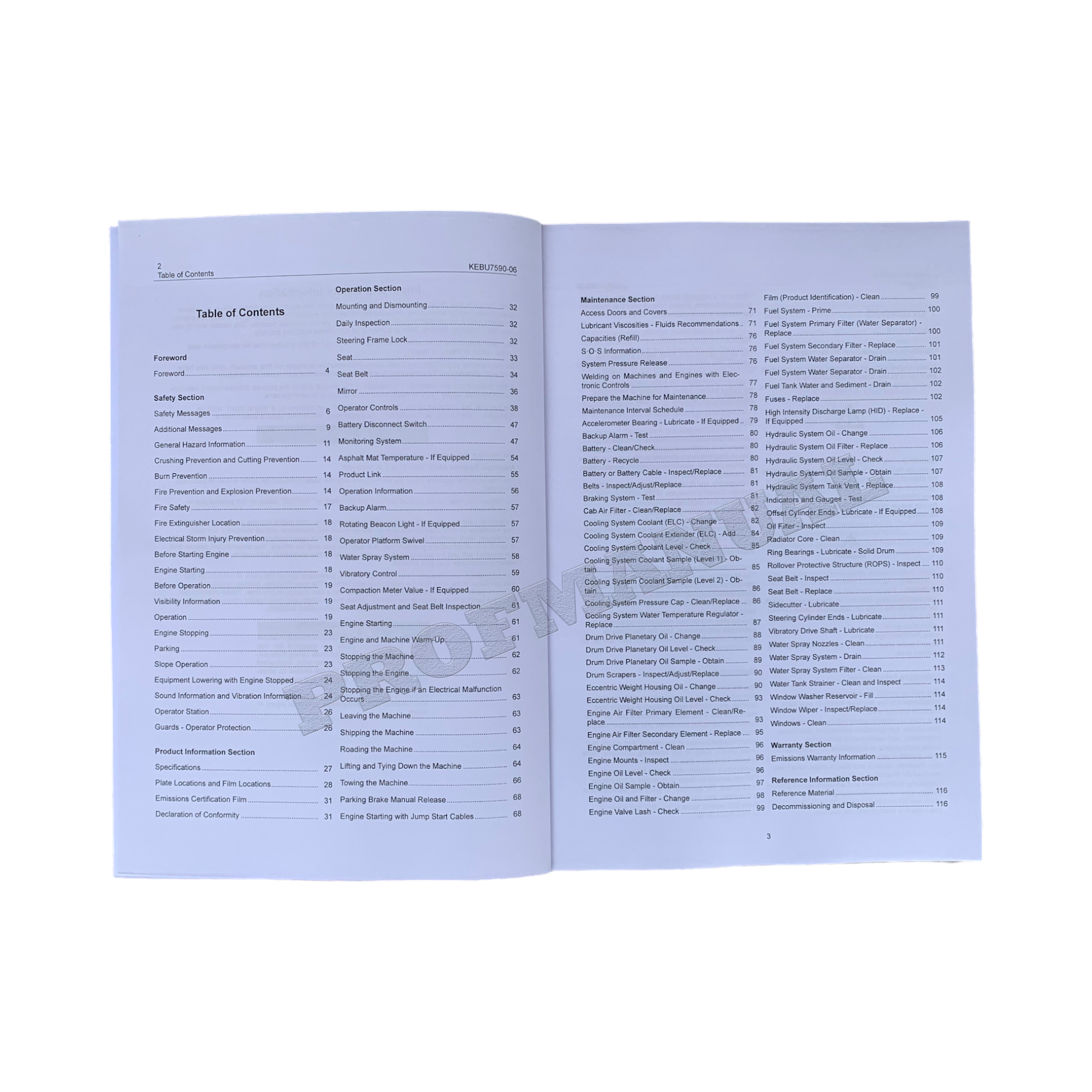 Caterpillar CB64B CB66B CB68B Asphalt Compactor Operators Manual KEBU7590