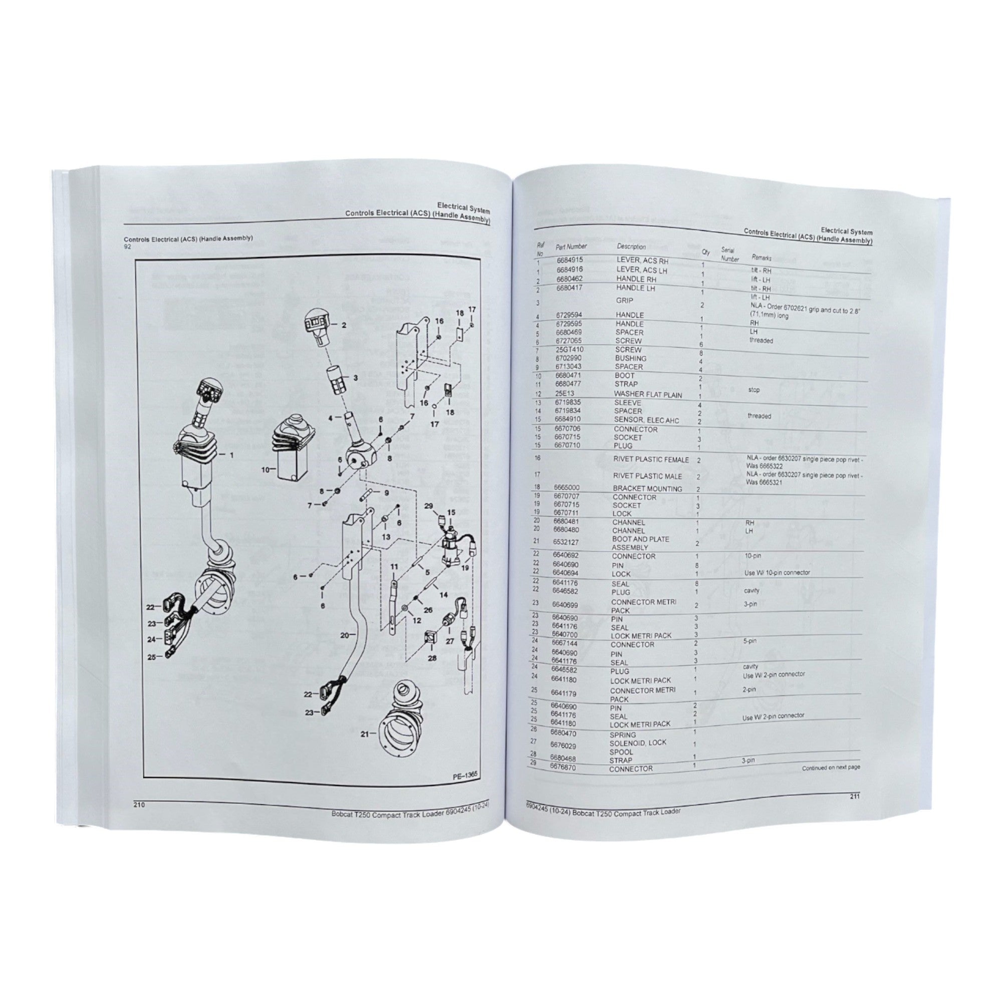 Bobcat T250 Compact Track Loader Parts Catalog Manual 531811001- 531911001-