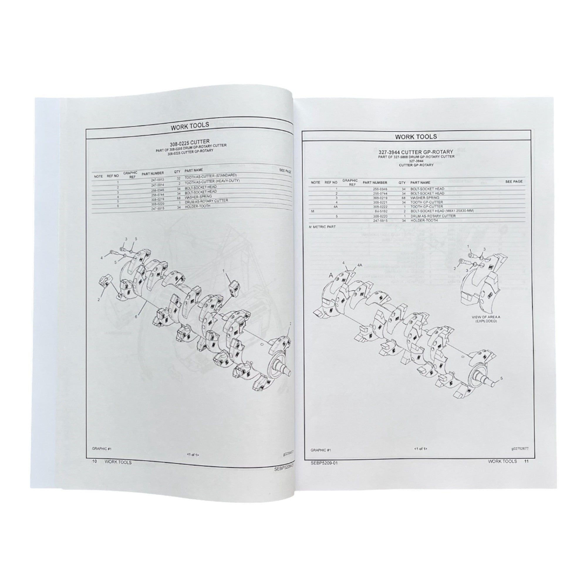 Caterpillar Cat HM315 Mulching Head Parts Catalog Manual