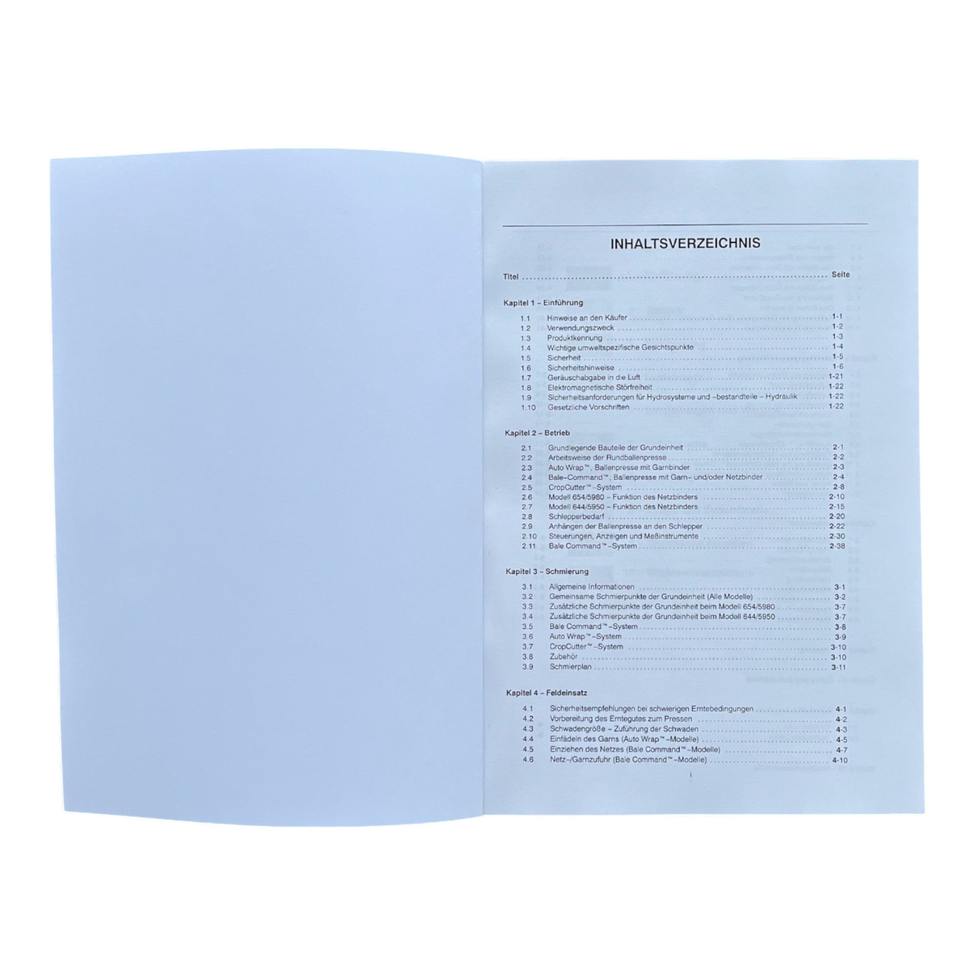 New Holland 644 654 Rundballenpresse Betriebsanleitung