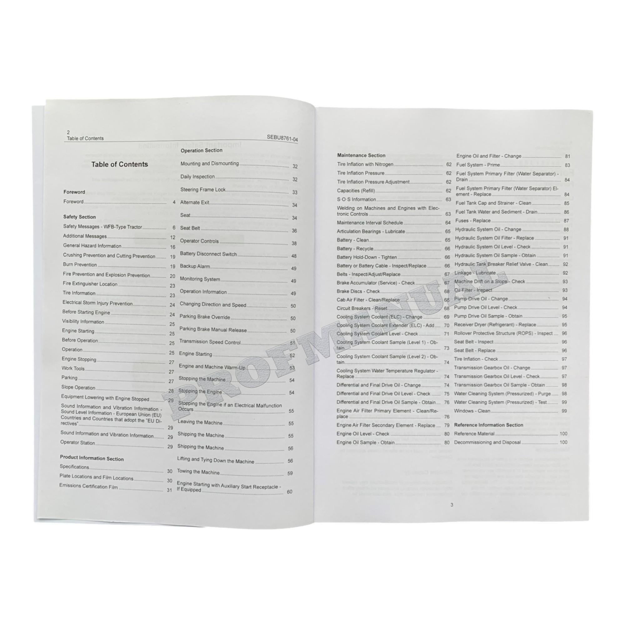 Manual de mantenimiento del operador de la taladora apiladora de ruedas Caterpillar 553C