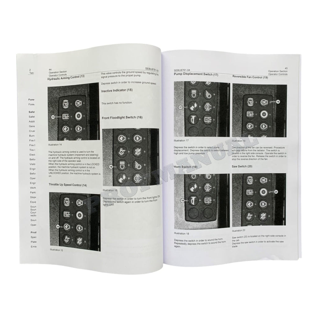 Manual de mantenimiento del operador de la taladora apiladora de ruedas Caterpillar 553C