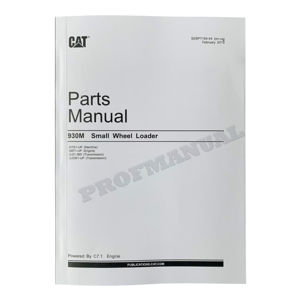 Caterpillar Cat 930M Wheel Loader Parts Catalog Manual SEBP71841