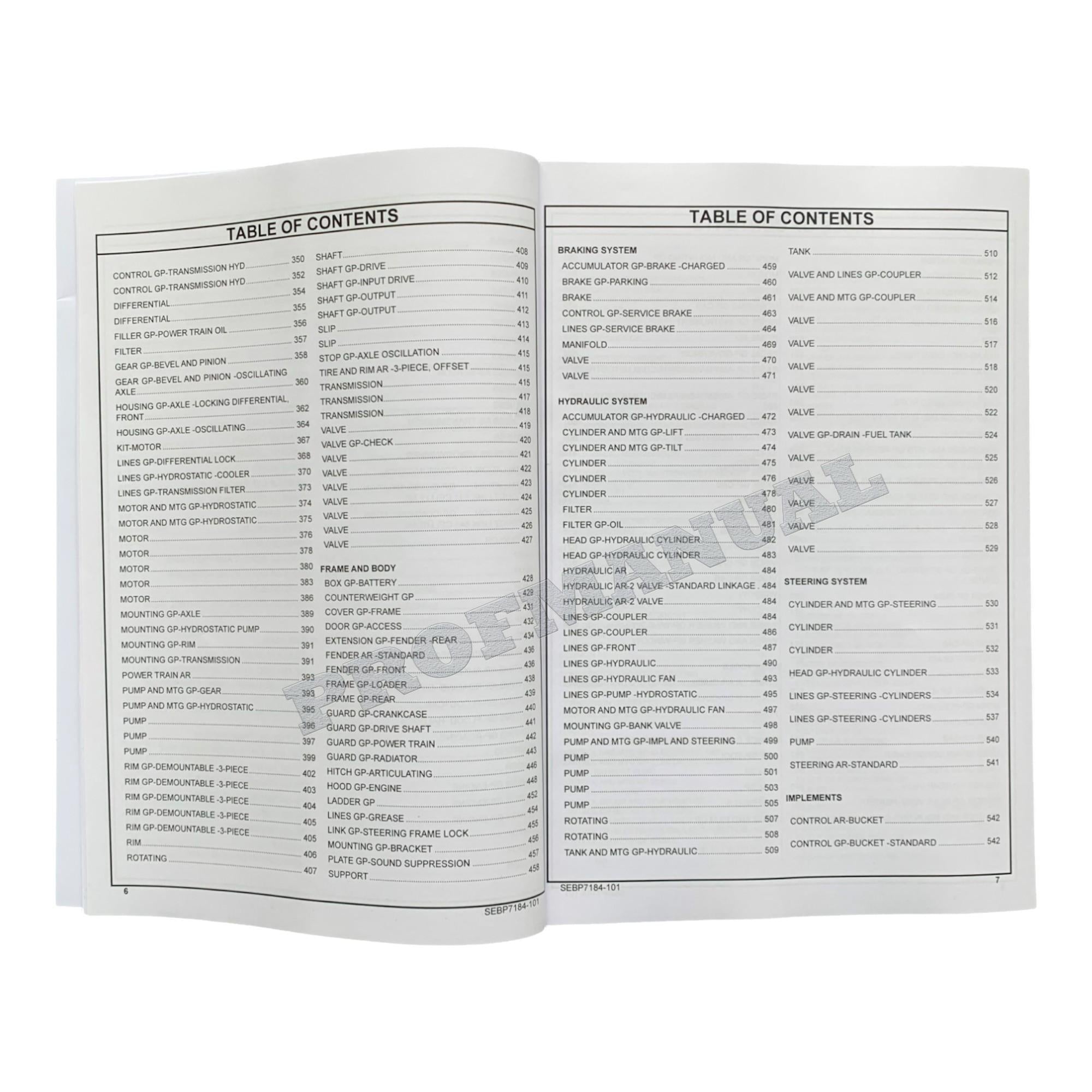 Caterpillar Cat 930M Wheel Loader Parts Catalog Manual SEBP71841