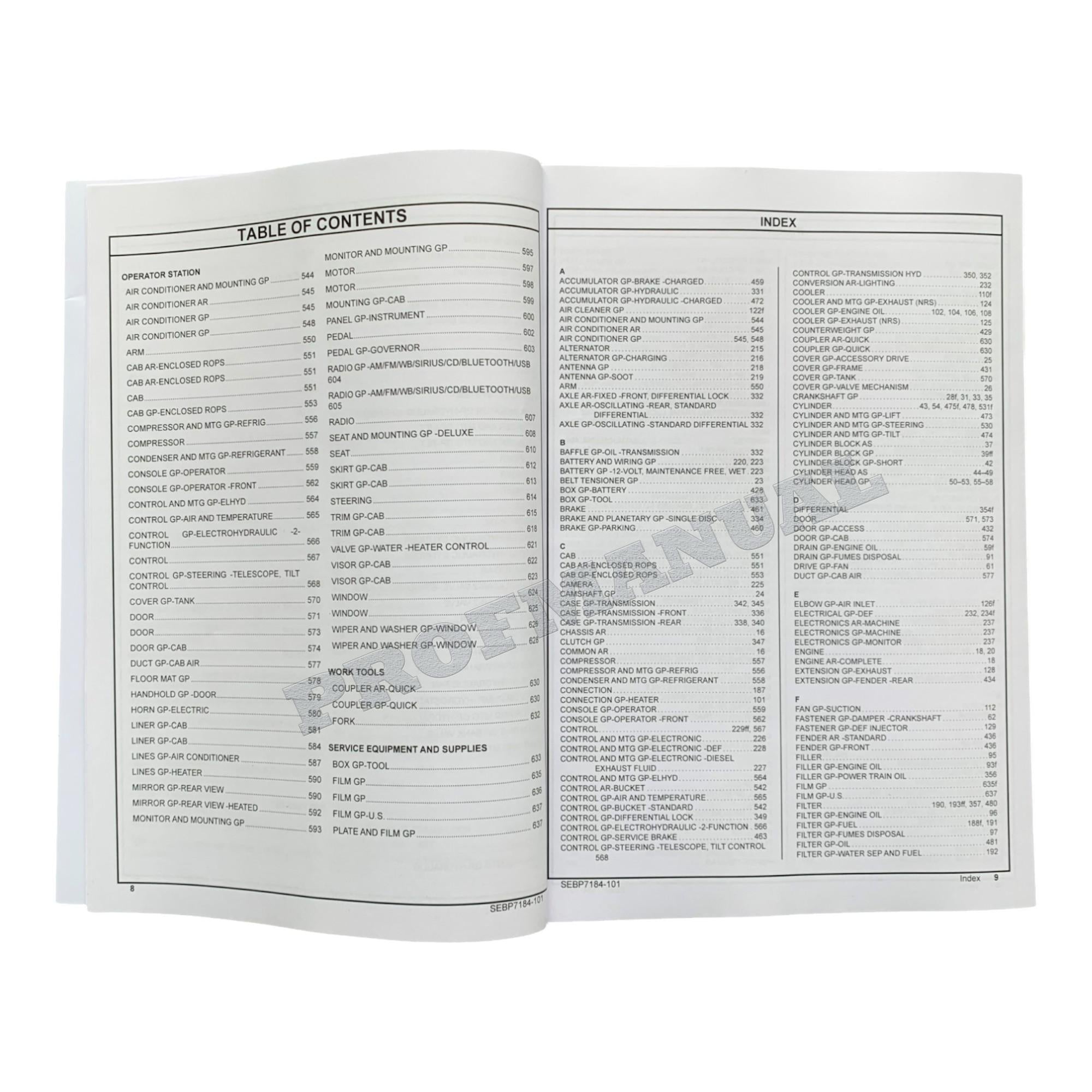 Caterpillar Cat 930M Wheel Loader Parts Catalog Manual SEBP71841