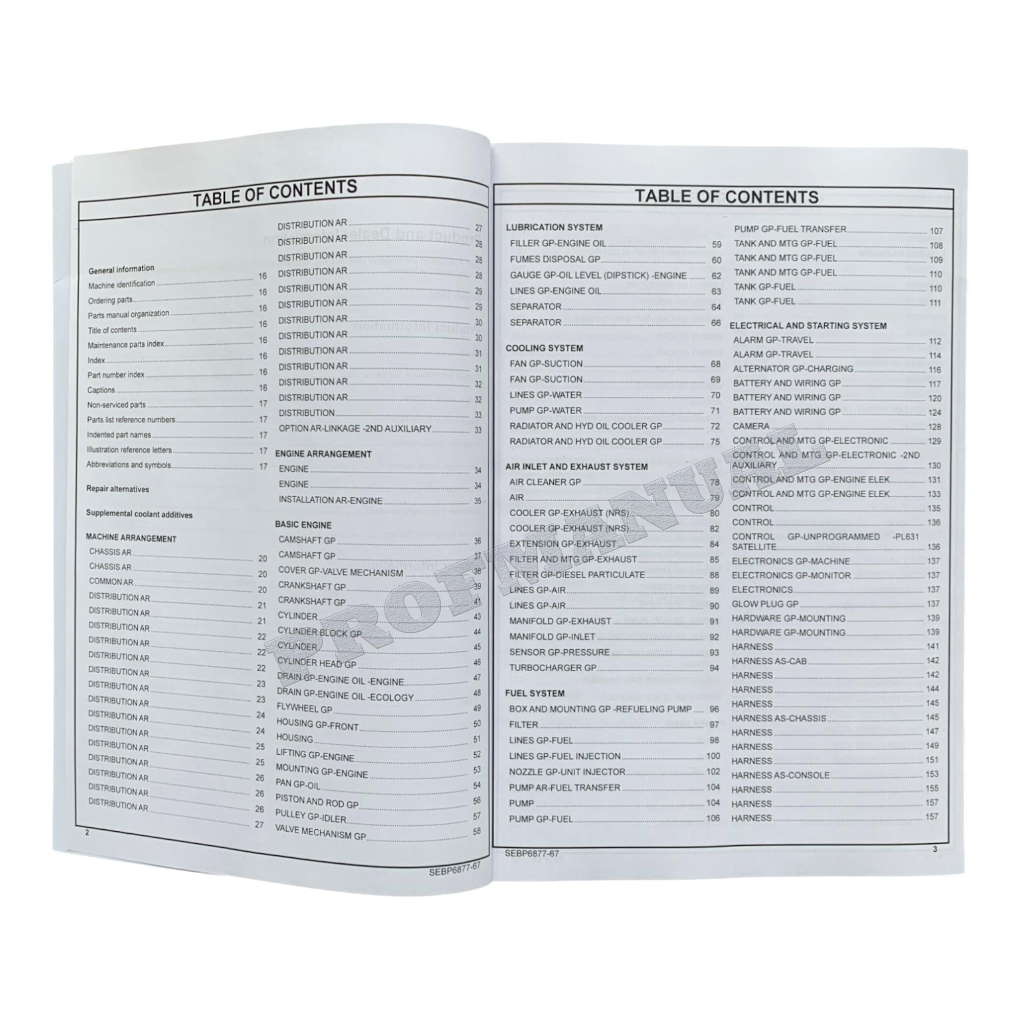 Caterpillar Cat 308E2 CR Mini Hydraulic Excavator Parts Catalog Manual FJX1-Up