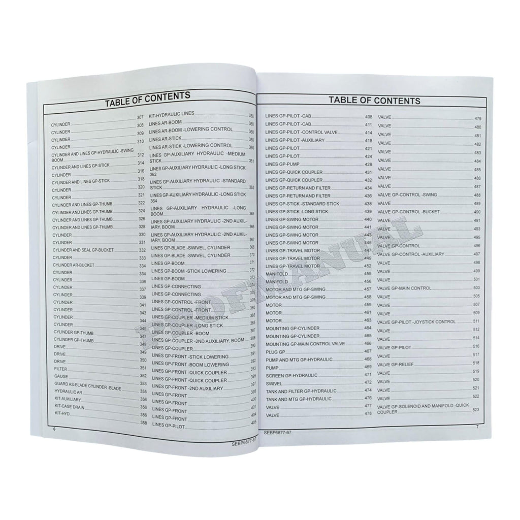 Caterpillar Cat 308E2 CR Mini Hydraulic Excavator Parts Catalog Manual FJX1-Up