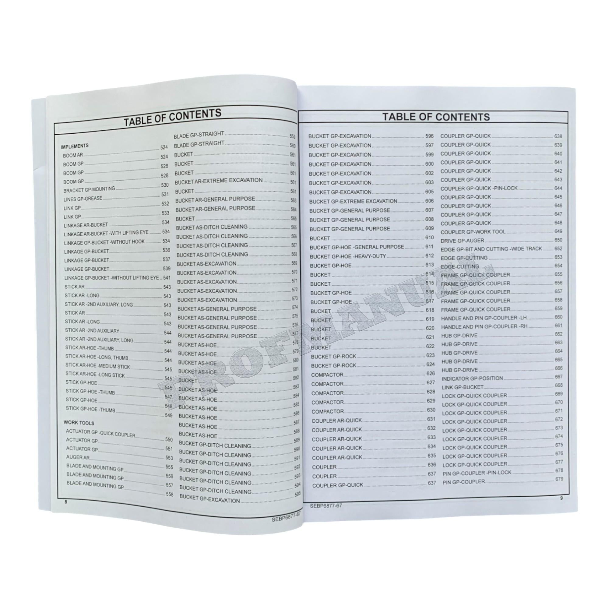 Caterpillar Cat 308E2 CR Mini Hydraulic Excavator Parts Catalog Manual FJX1-Up