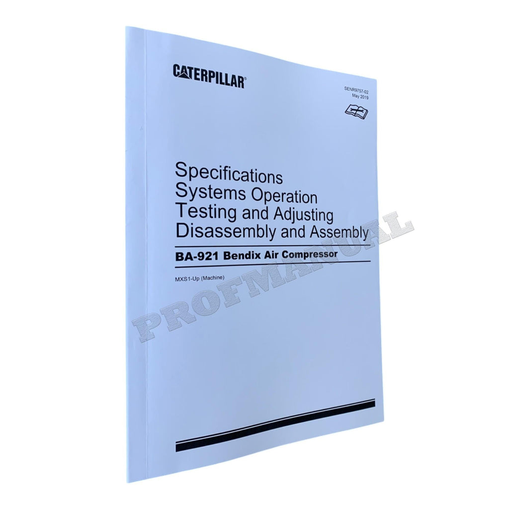 Caterpillar BA-921 Bendix Air Compressor Spec Test Adjusting Disassembly Assembly Manual