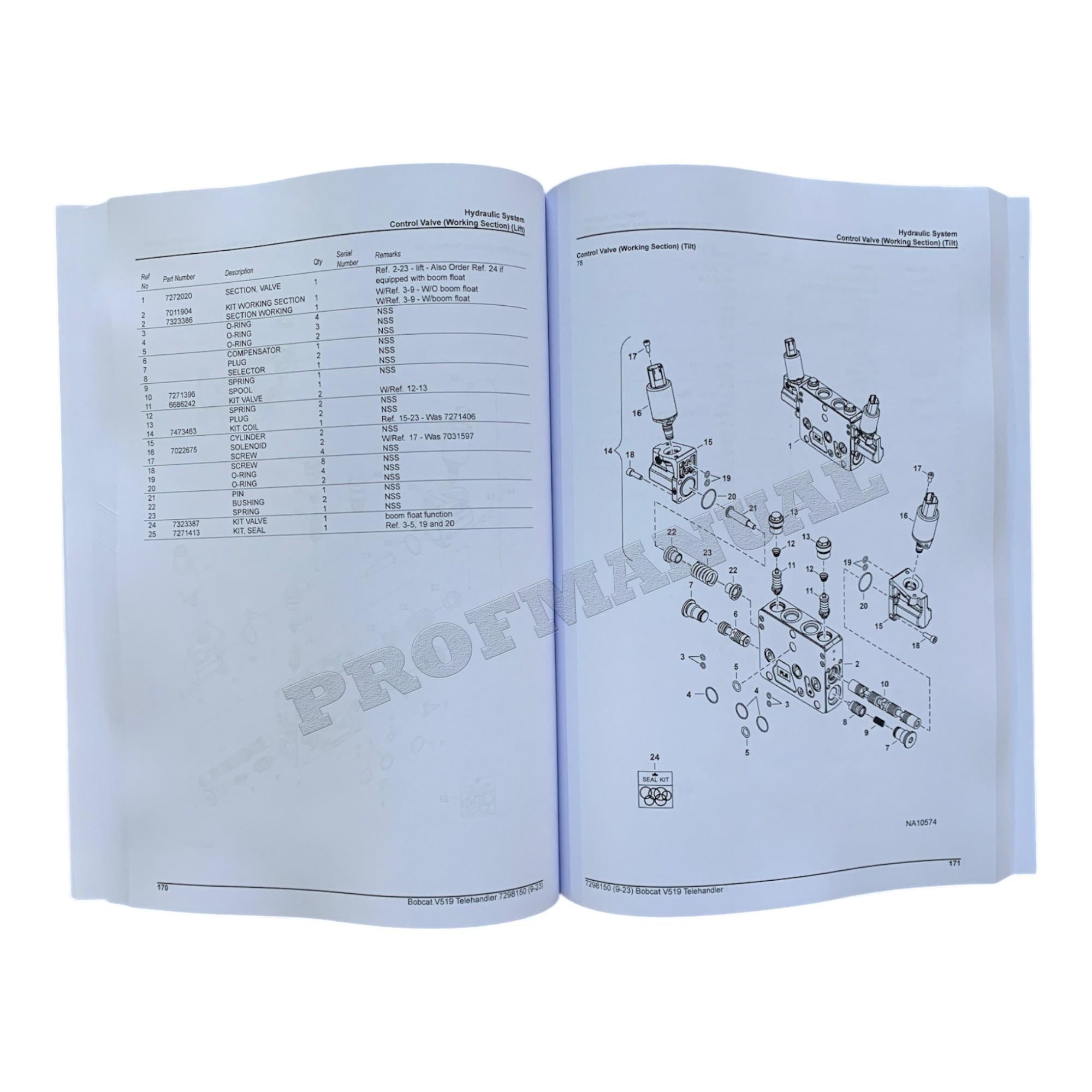 Bobcat V519 VersaHandler Parts Catalog Manual