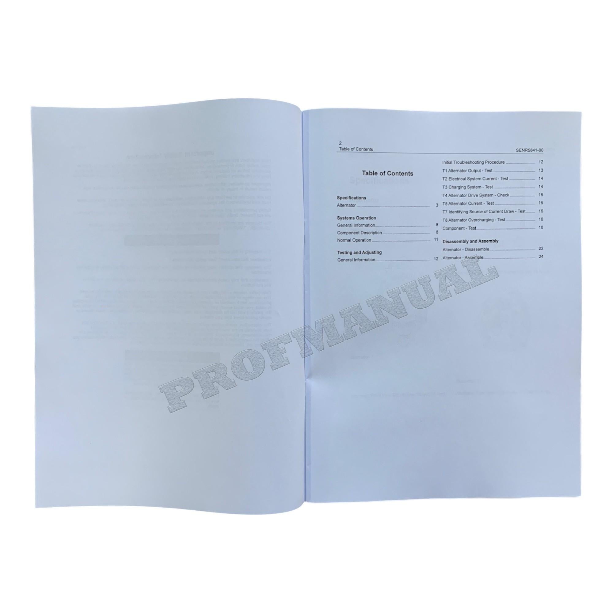 Caterpillar G3B K3A L3A Denso Alternator Disass Assem Spec Test Adjust Manual