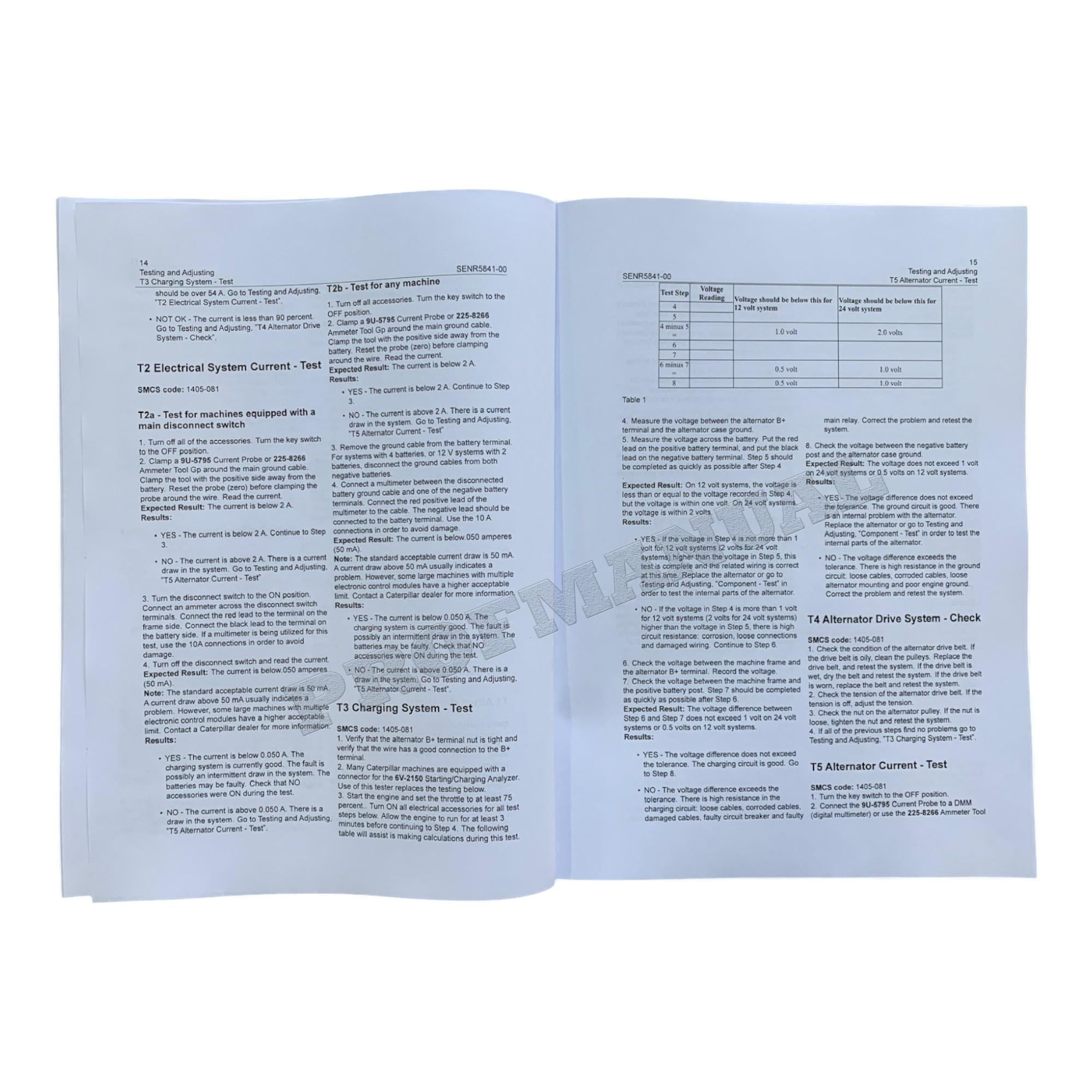 Caterpillar G3B K3A L3A Denso Alternator Disass Assem Spec Test Adjust Manual