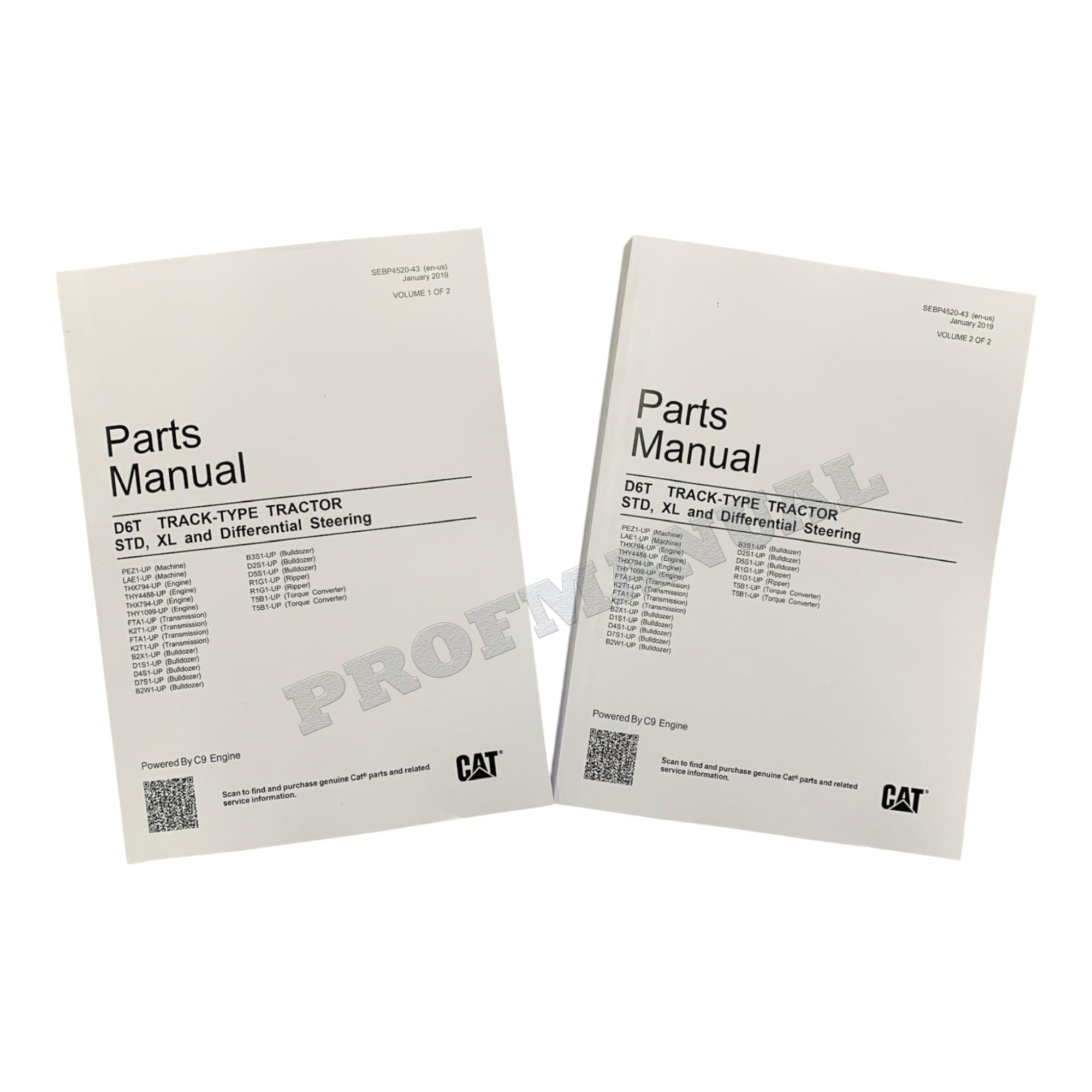 Caterpillar Cat D6T Tractor STD XL Parts Catalog Manual SEBP4520
